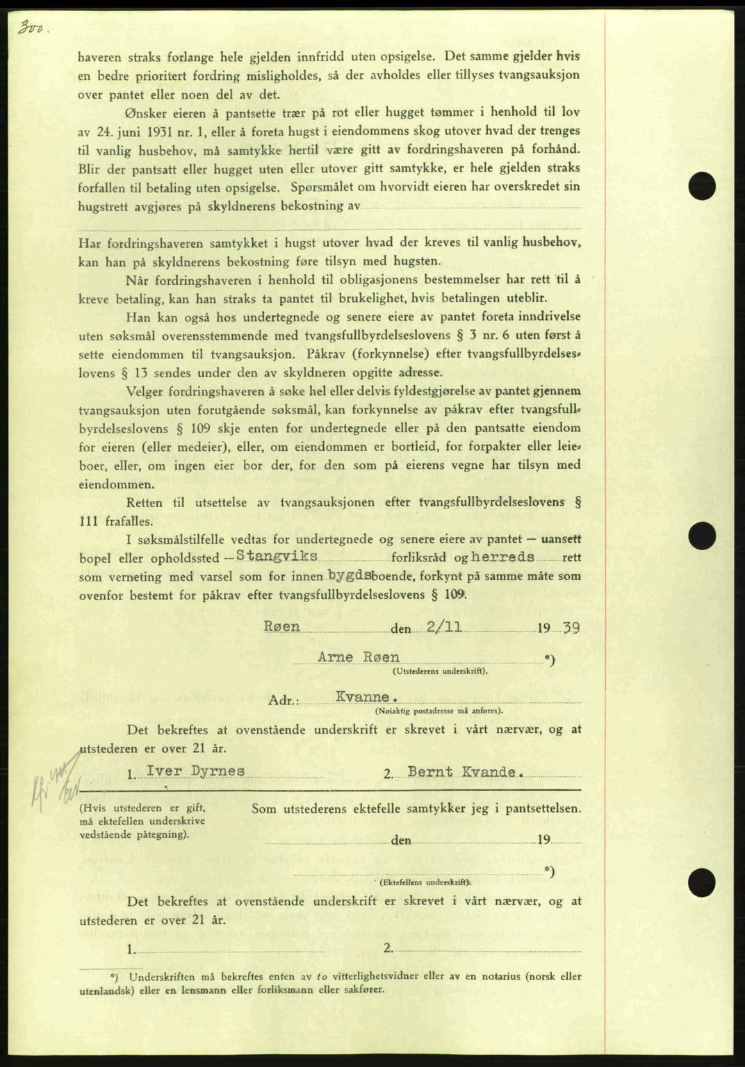 Nordmøre sorenskriveri, AV/SAT-A-4132/1/2/2Ca: Pantebok nr. B86, 1939-1940, Dagboknr: 3214/1939