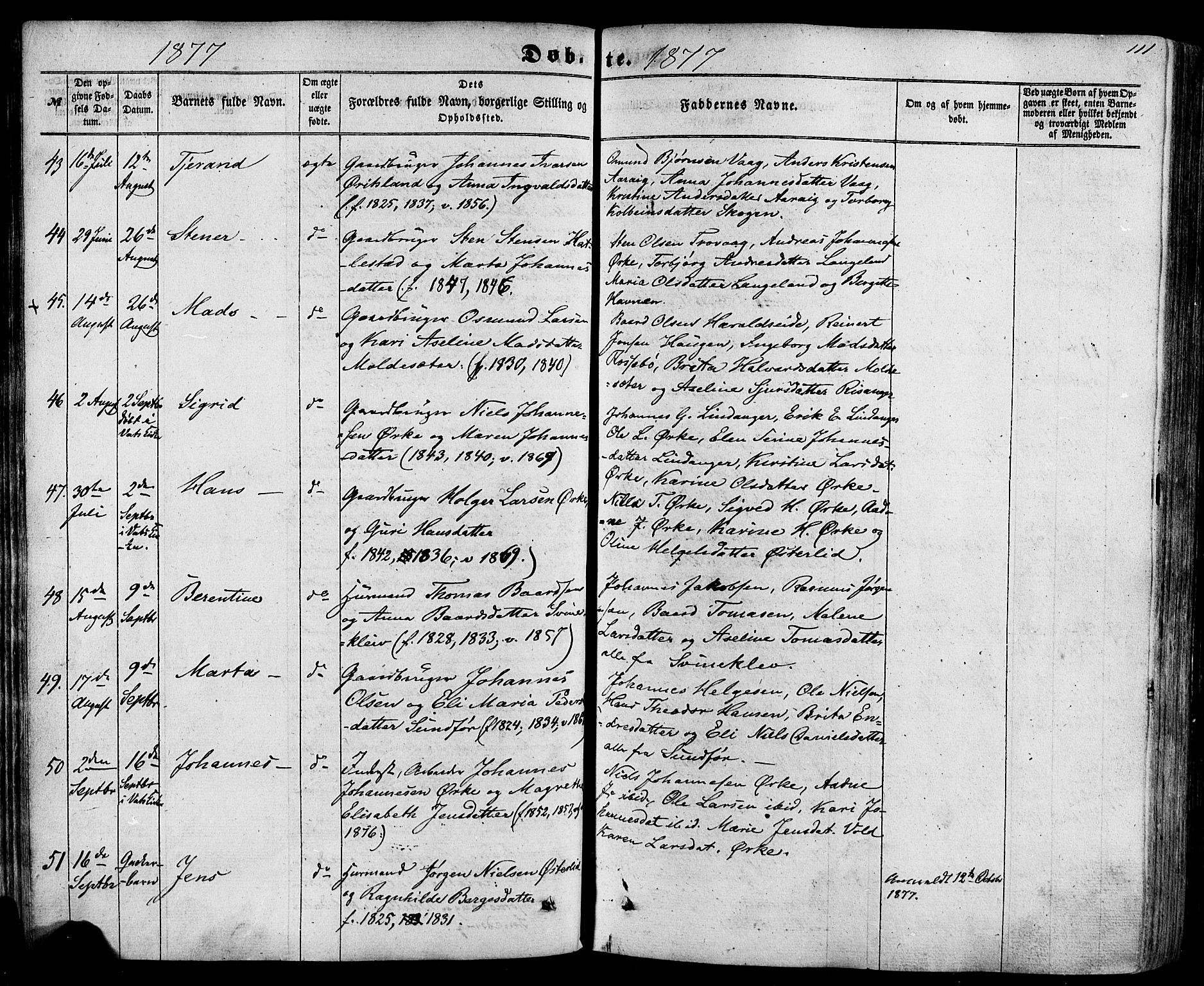 Skjold sokneprestkontor, AV/SAST-A-101847/H/Ha/Haa/L0008: Ministerialbok nr. A 8, 1856-1882, s. 111