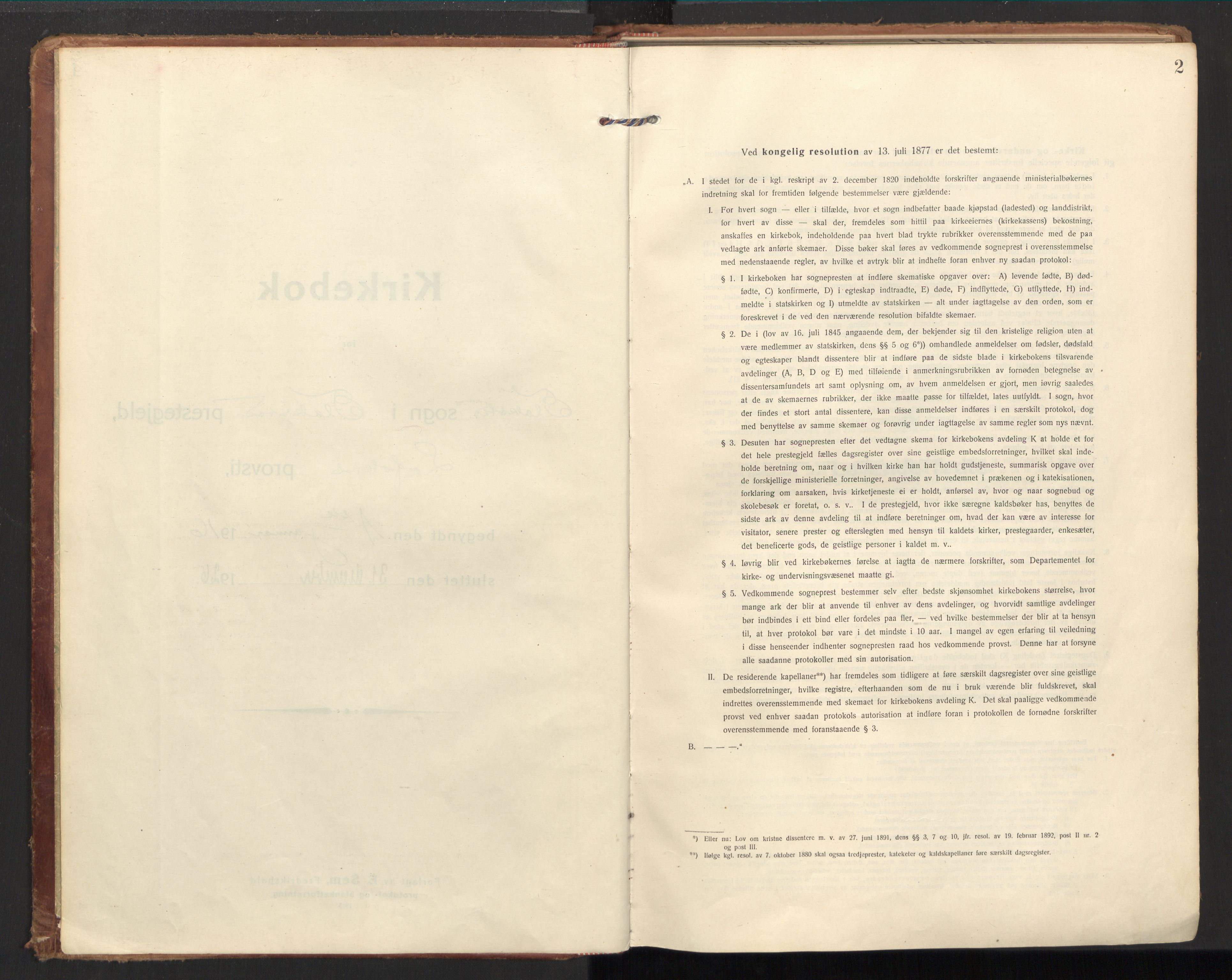 Ministerialprotokoller, klokkerbøker og fødselsregistre - Nordland, SAT/A-1459/885/L1210: Ministerialbok nr. 885A10, 1916-1926, s. 2