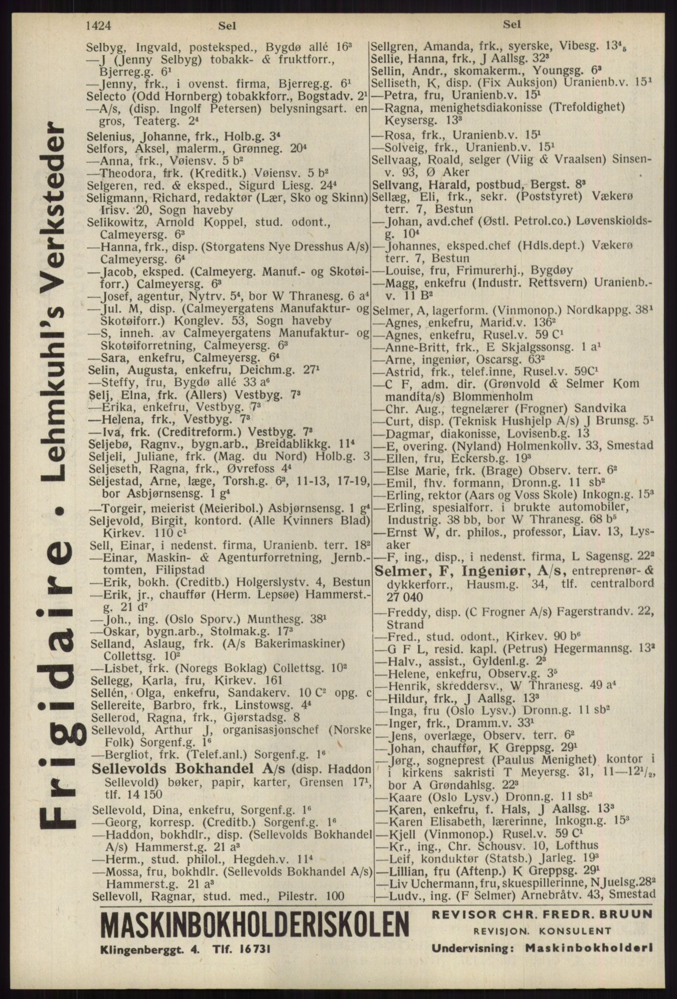 Kristiania/Oslo adressebok, PUBL/-, 1939, s. 1424