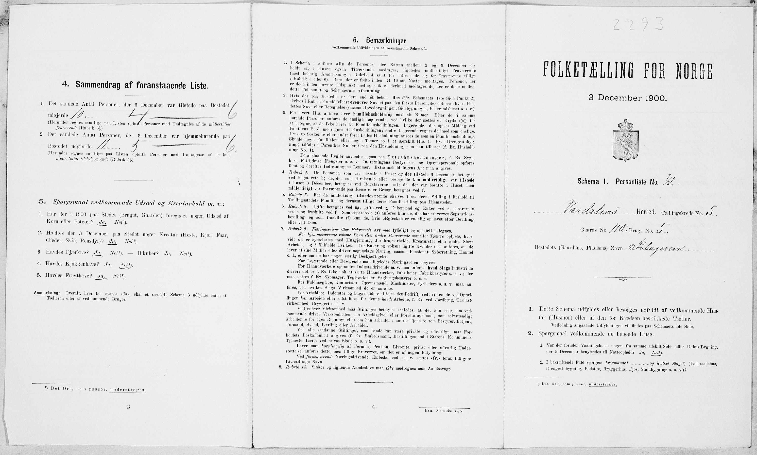 SAT, Folketelling 1900 for 1721 Verdal herred, 1900, s. 853