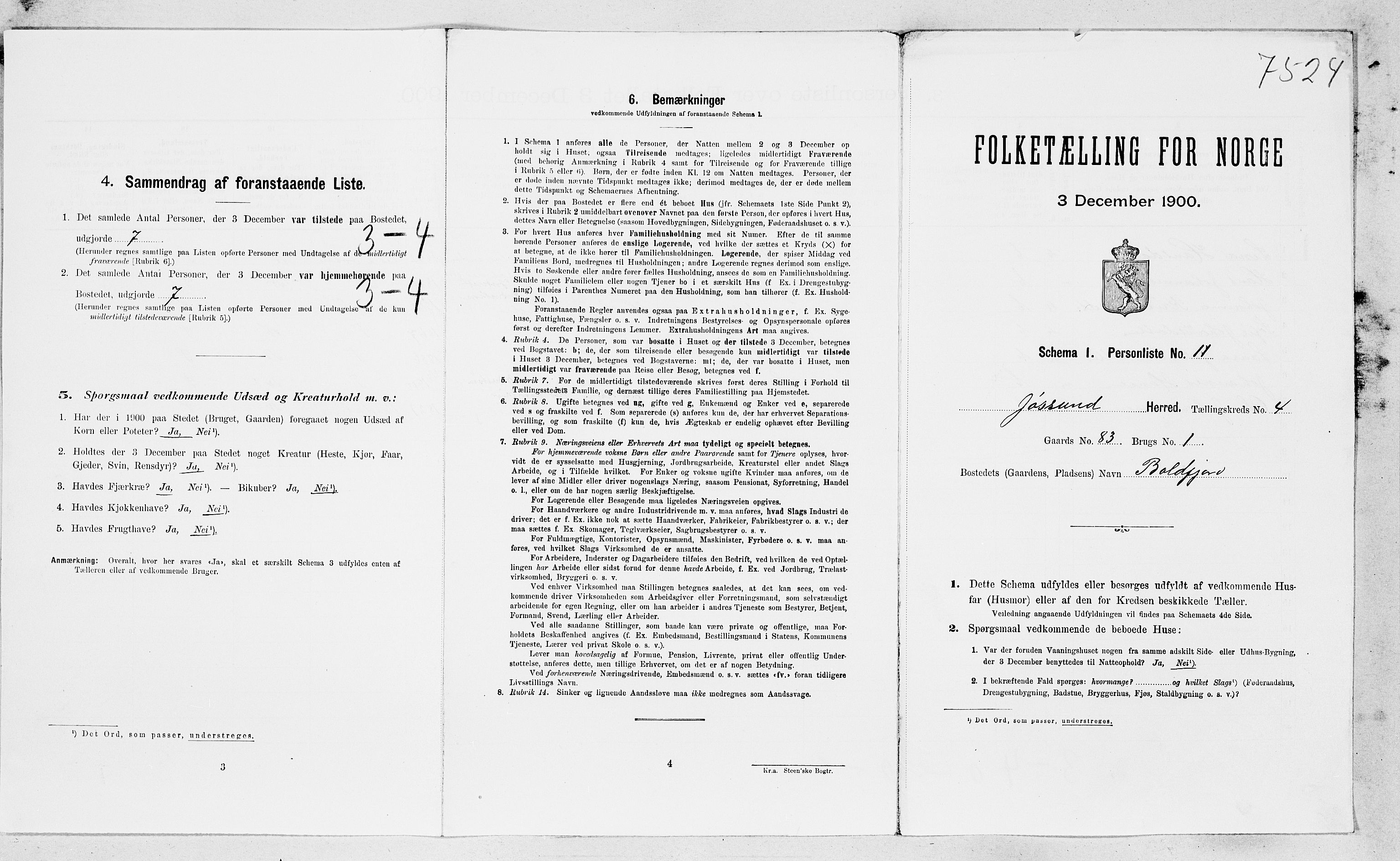 SAT, Folketelling 1900 for 1629 Jøssund herred, 1900, s. 445