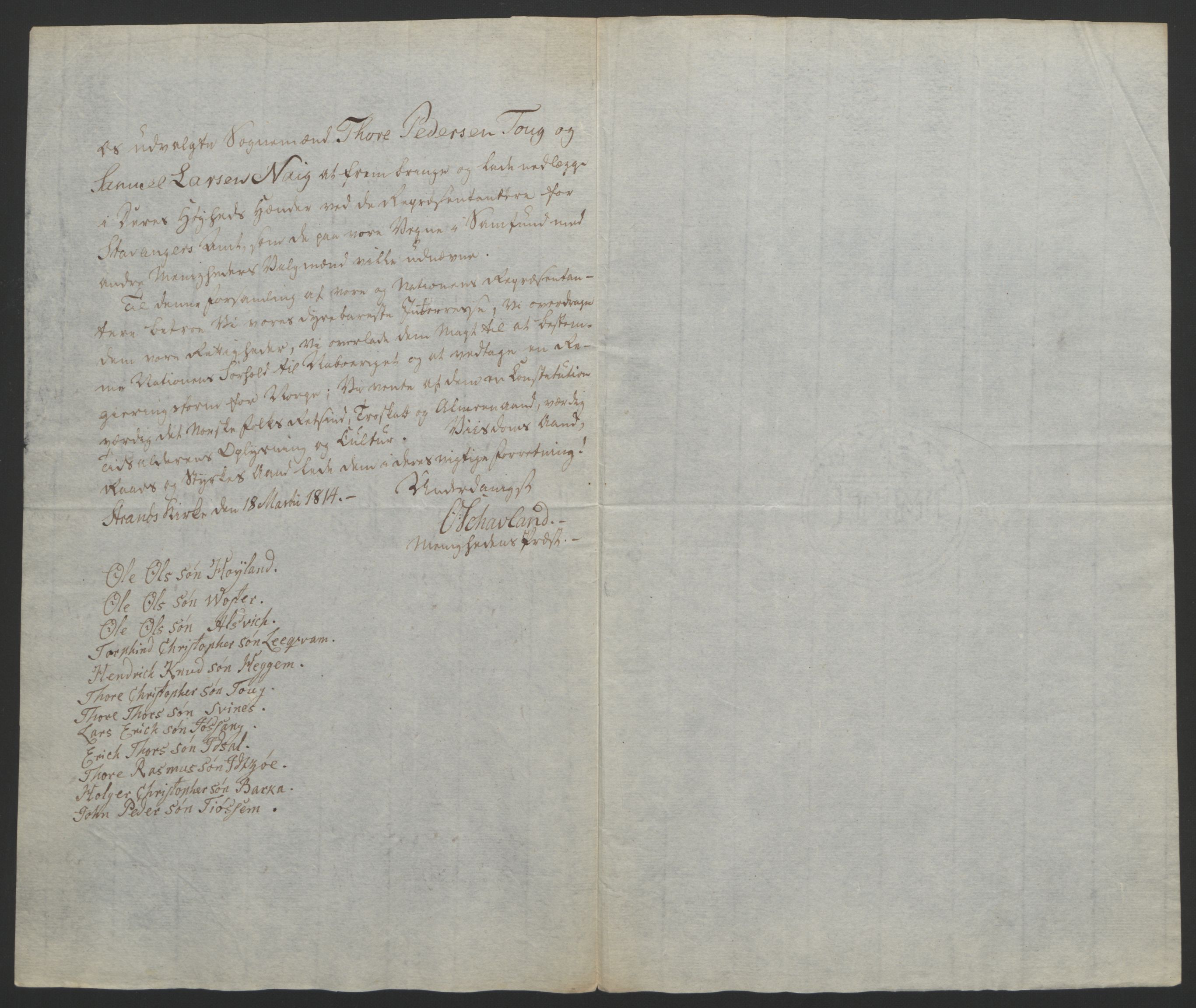 Statsrådssekretariatet, RA/S-1001/D/Db/L0008: Fullmakter for Eidsvollsrepresentantene i 1814. , 1814, s. 253