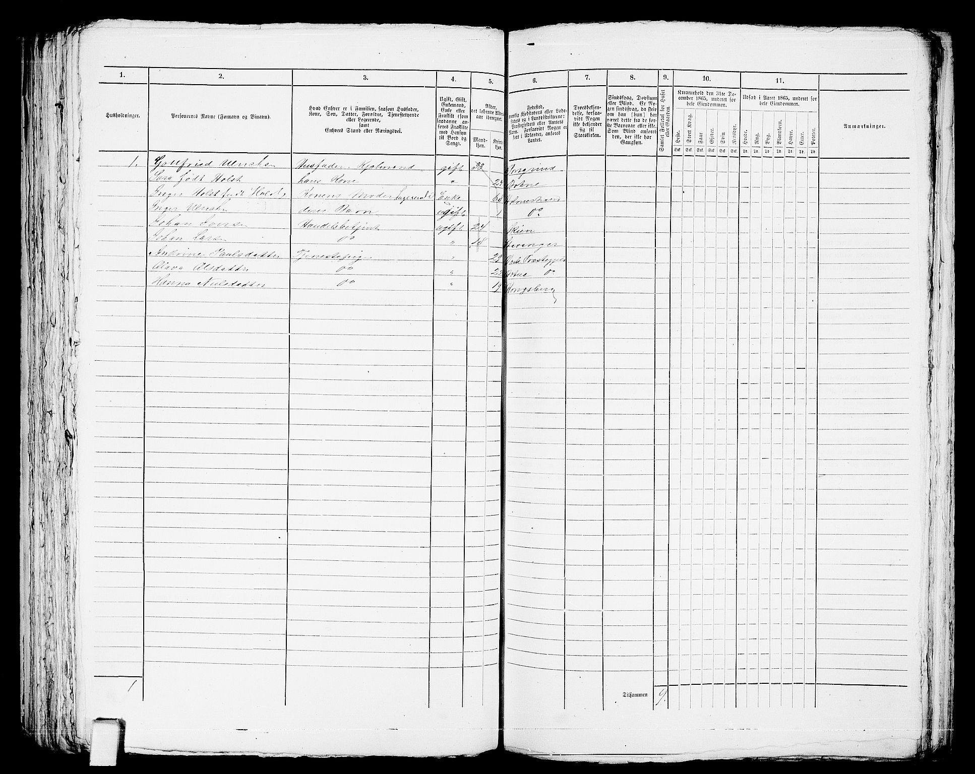 RA, Folketelling 1865 for 0702B Botne prestegjeld, Holmestrand kjøpstad, 1865, s. 208