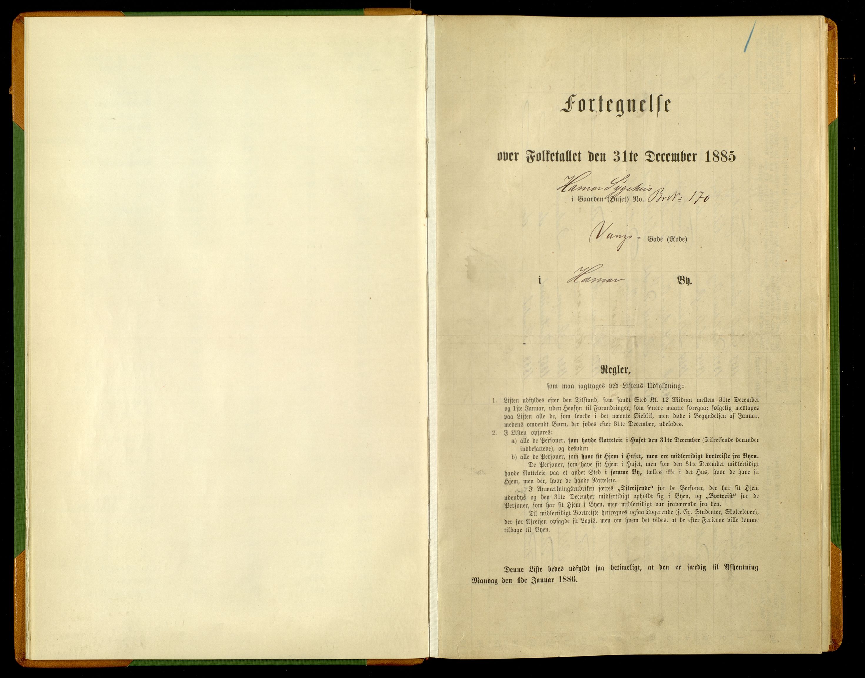 SAH, Folketelling 1885 for 0401 Hamar kjøpstad, 1885, s. 9