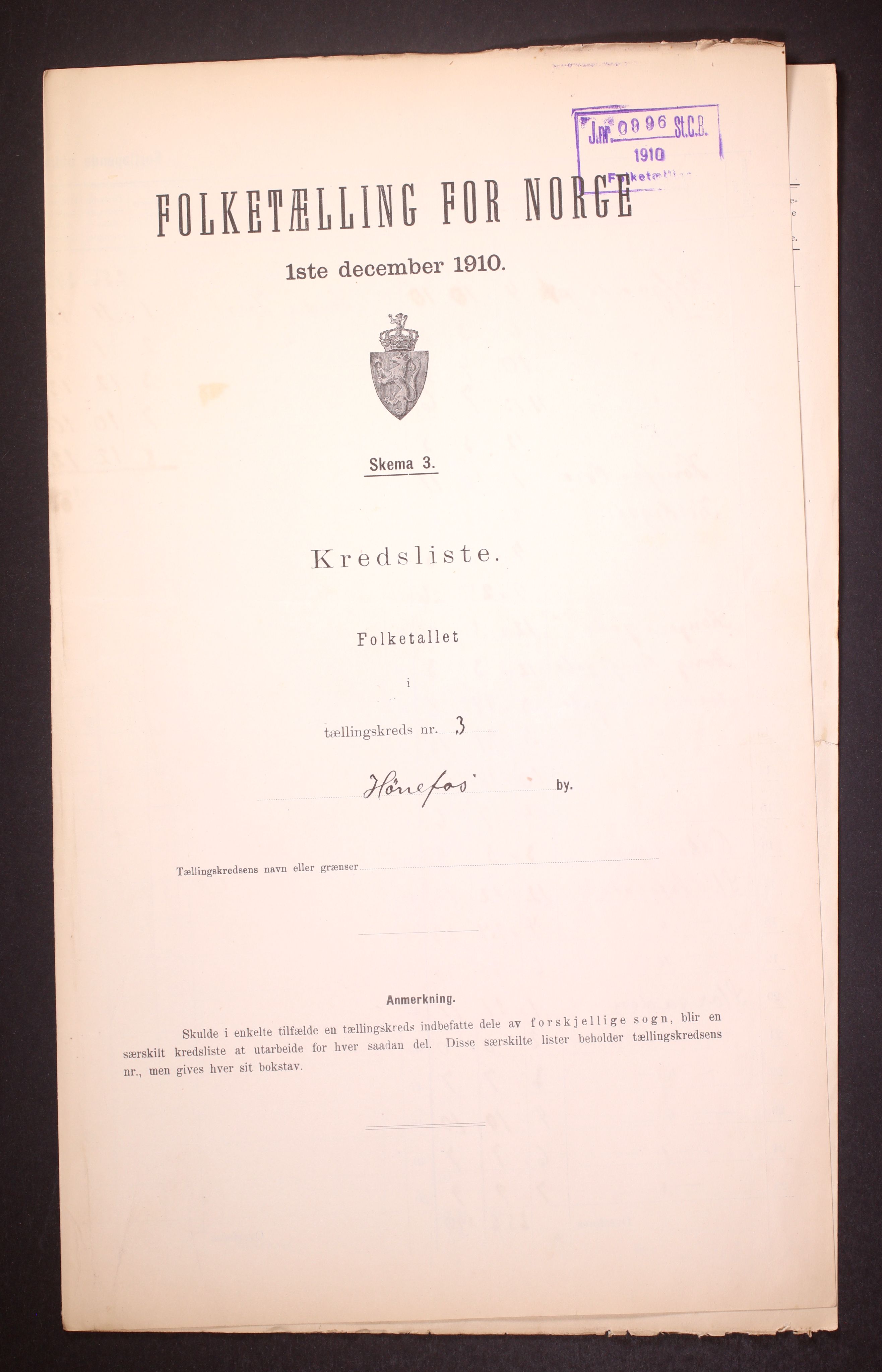 RA, Folketelling 1910 for 0601 Hønefoss kjøpstad, 1910, s. 11