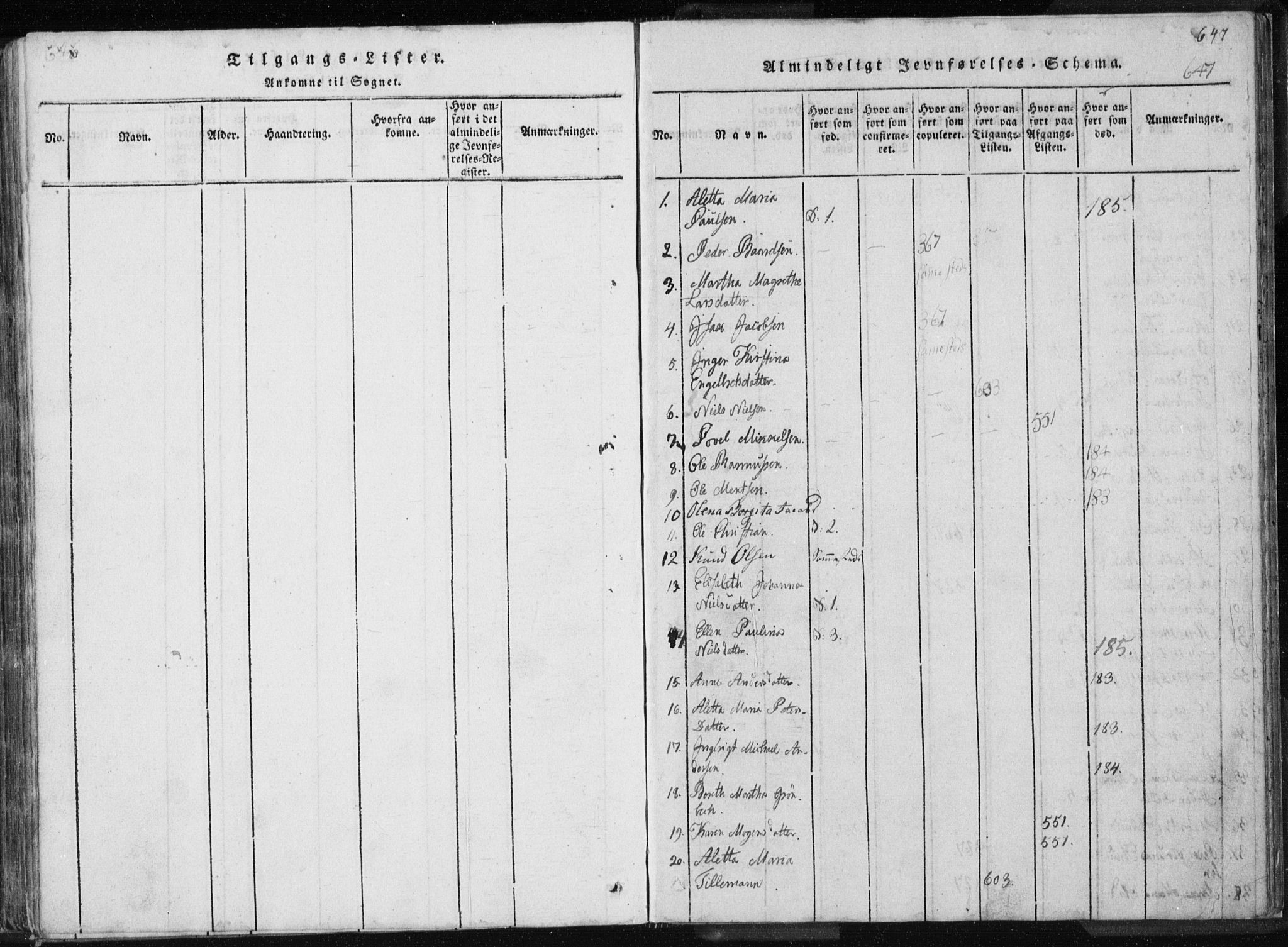 Ministerialprotokoller, klokkerbøker og fødselsregistre - Nordland, SAT/A-1459/897/L1411: Klokkerbok nr. 897C01, 1820-1866, s. 646-647