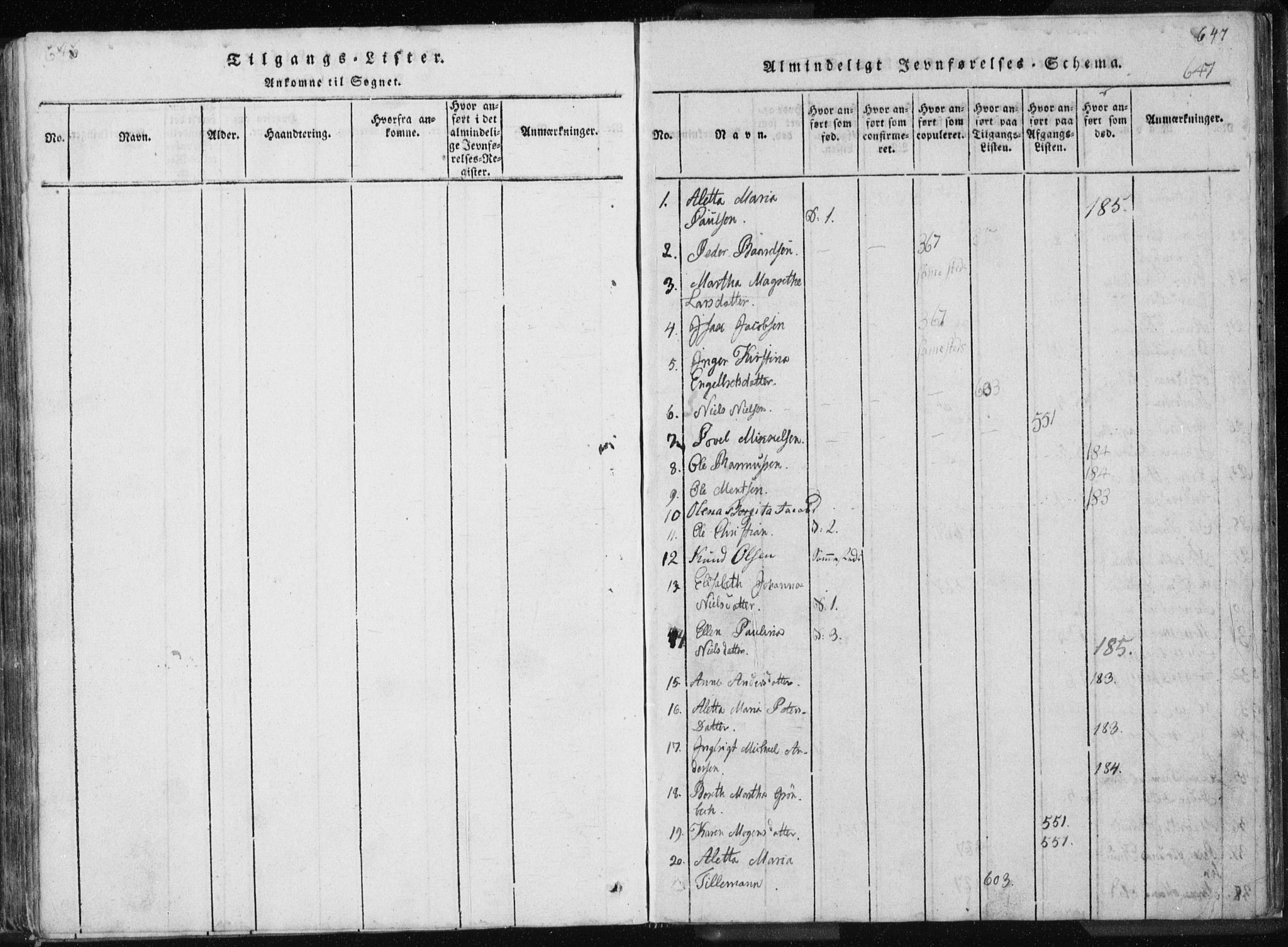 Ministerialprotokoller, klokkerbøker og fødselsregistre - Nordland, AV/SAT-A-1459/897/L1411: Klokkerbok nr. 897C01, 1820-1866, s. 646-647