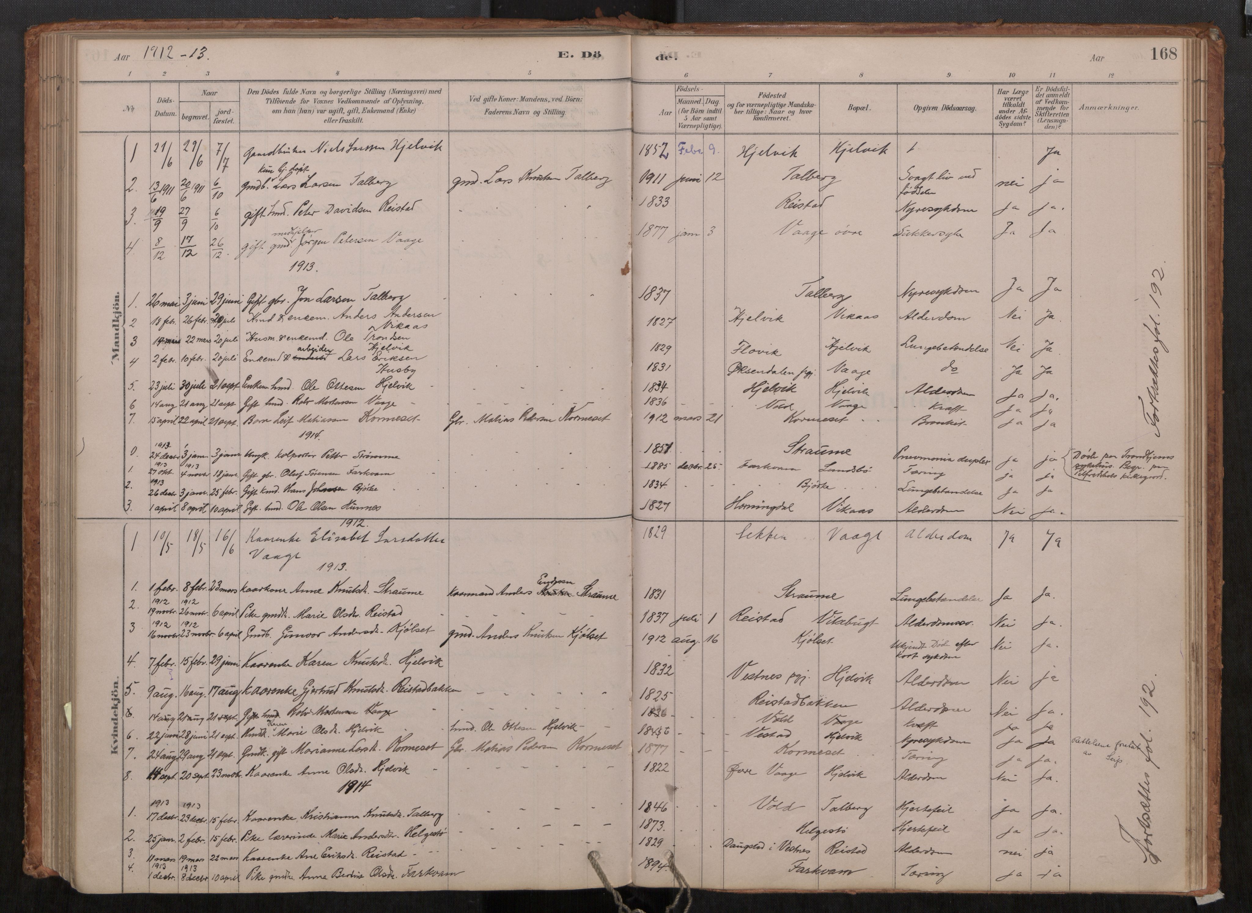 Ministerialprotokoller, klokkerbøker og fødselsregistre - Møre og Romsdal, AV/SAT-A-1454/550/L0621: Ministerialbok nr. 550A01, 1878-1915, s. 168