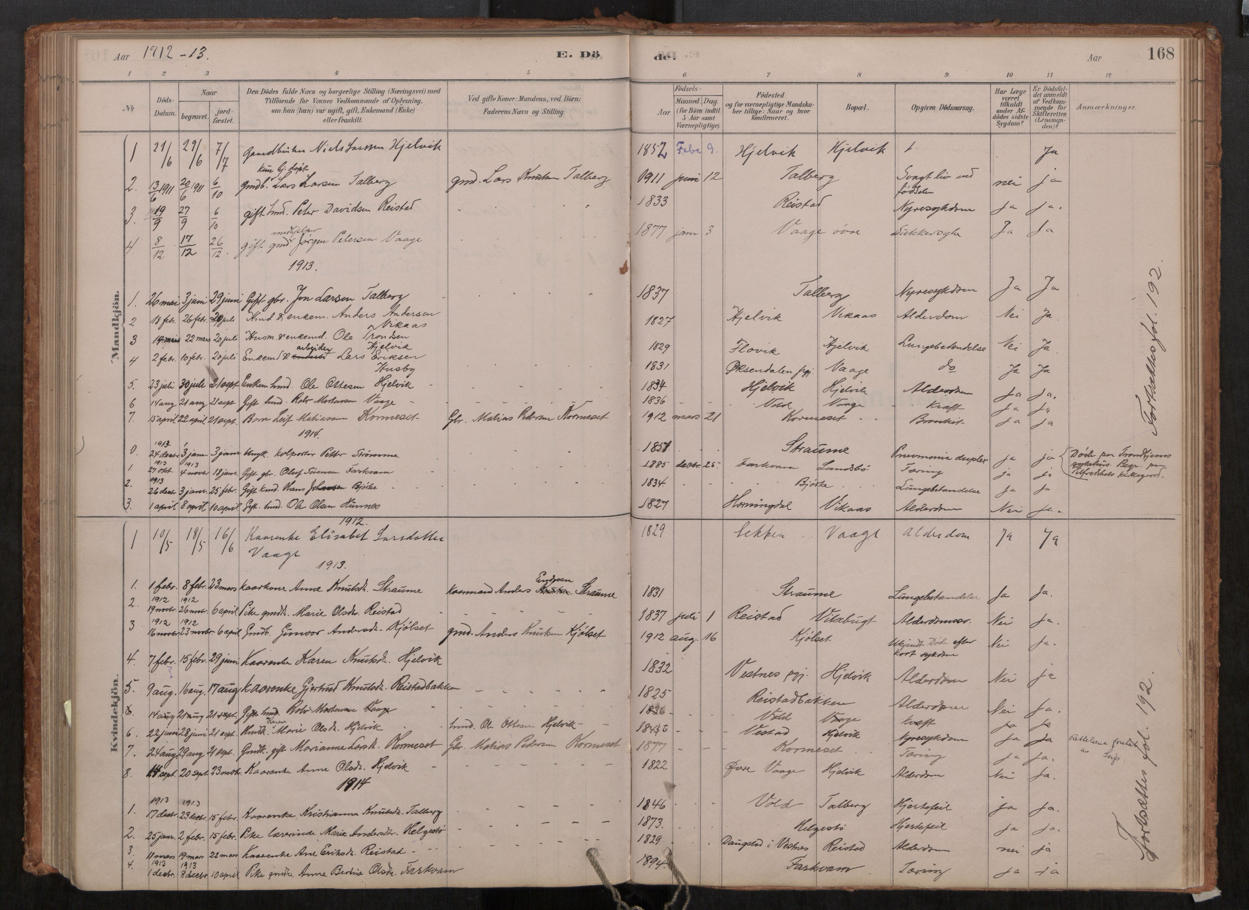 Ministerialprotokoller, klokkerbøker og fødselsregistre - Møre og Romsdal, SAT/A-1454/550/L0621: Ministerialbok nr. 550A01, 1878-1915, s. 168