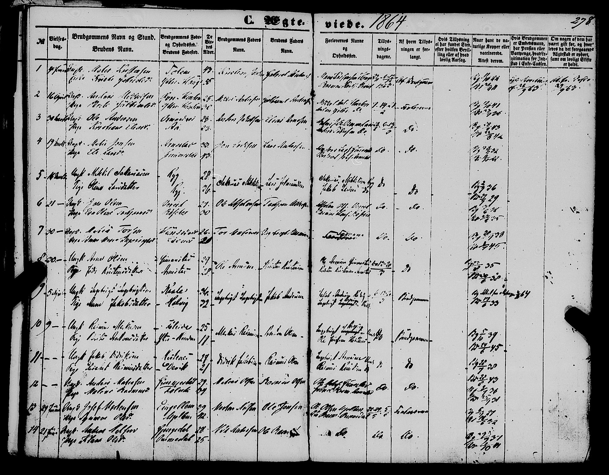 Gloppen sokneprestembete, AV/SAB-A-80101/H/Haa/Haaa/L0009: Ministerialbok nr. A 9, 1855-1870, s. 278