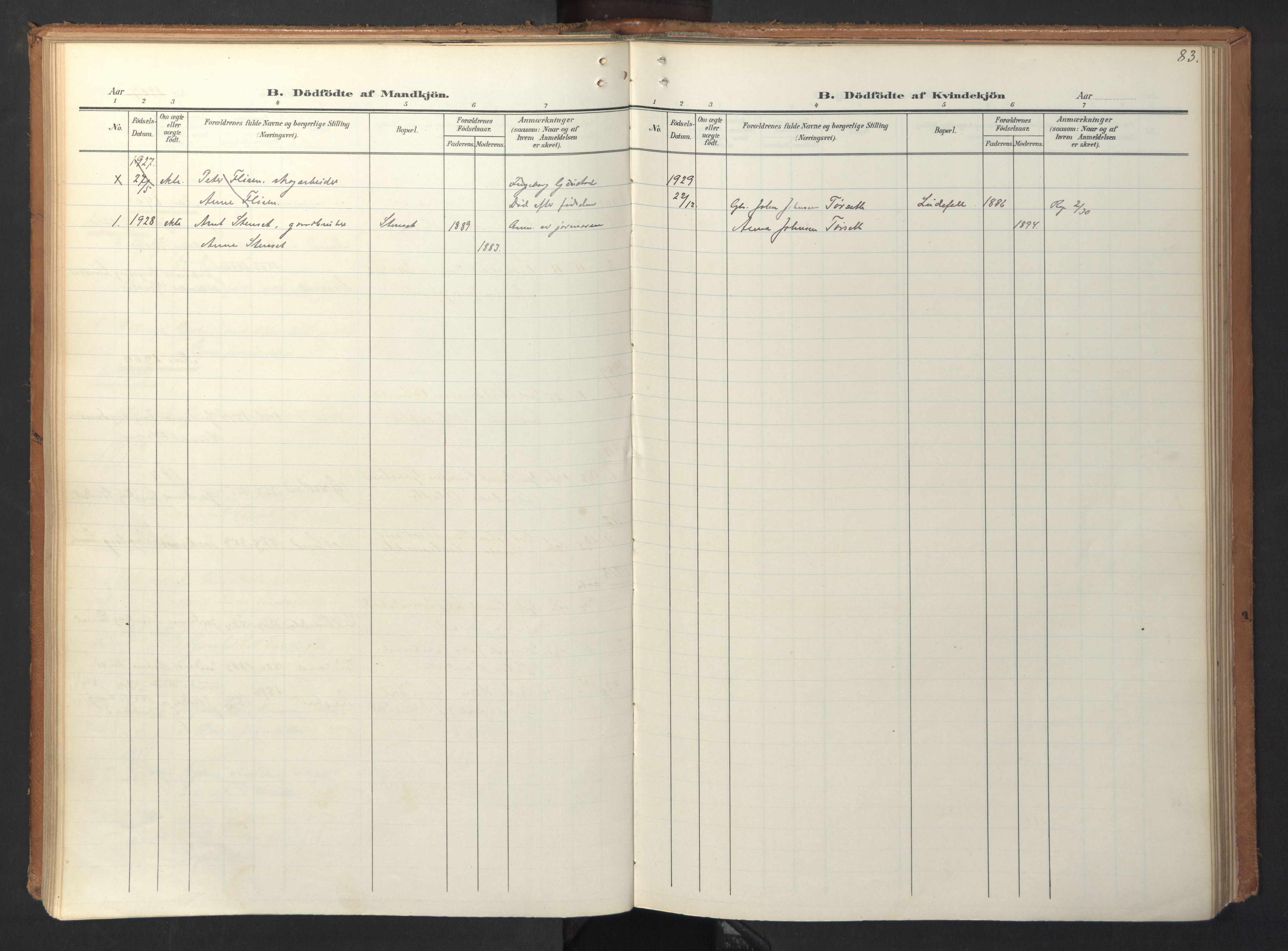 Ministerialprotokoller, klokkerbøker og fødselsregistre - Sør-Trøndelag, AV/SAT-A-1456/694/L1128: Ministerialbok nr. 694A02, 1906-1931, s. 83