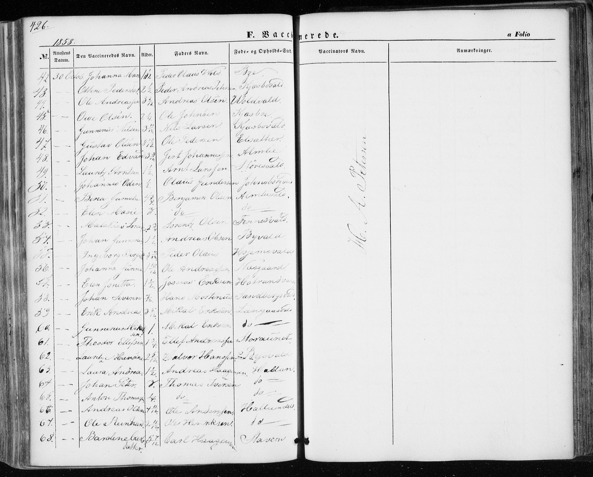 Ministerialprotokoller, klokkerbøker og fødselsregistre - Nord-Trøndelag, SAT/A-1458/717/L0154: Ministerialbok nr. 717A07 /1, 1850-1862, s. 426