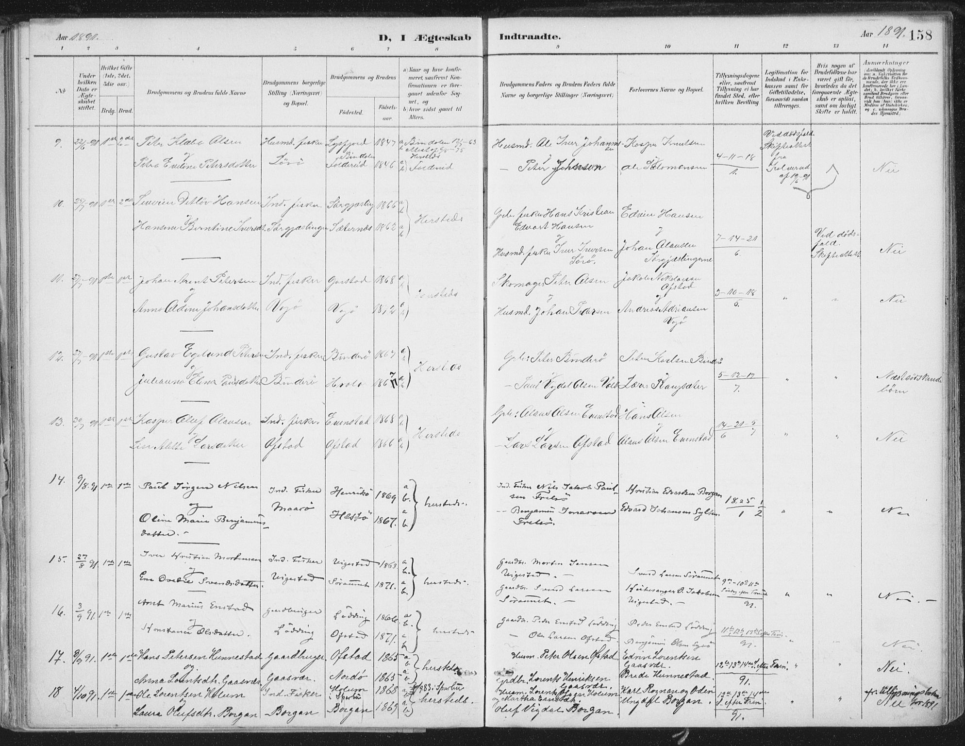 Ministerialprotokoller, klokkerbøker og fødselsregistre - Nord-Trøndelag, SAT/A-1458/786/L0687: Ministerialbok nr. 786A03, 1888-1898, s. 158