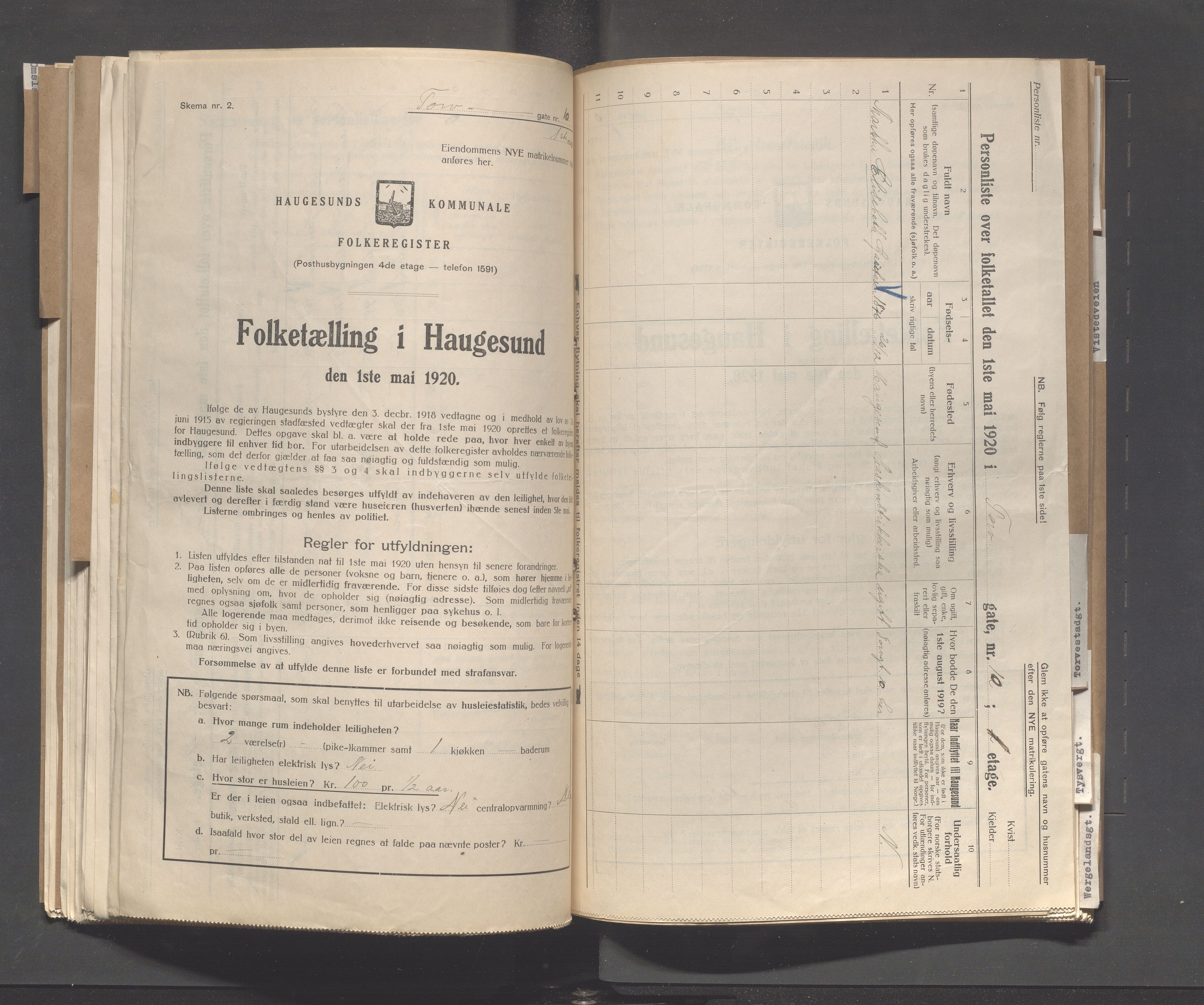 IKAR, Kommunal folketelling 1.5.1920 for Haugesund, 1920, s. 5237