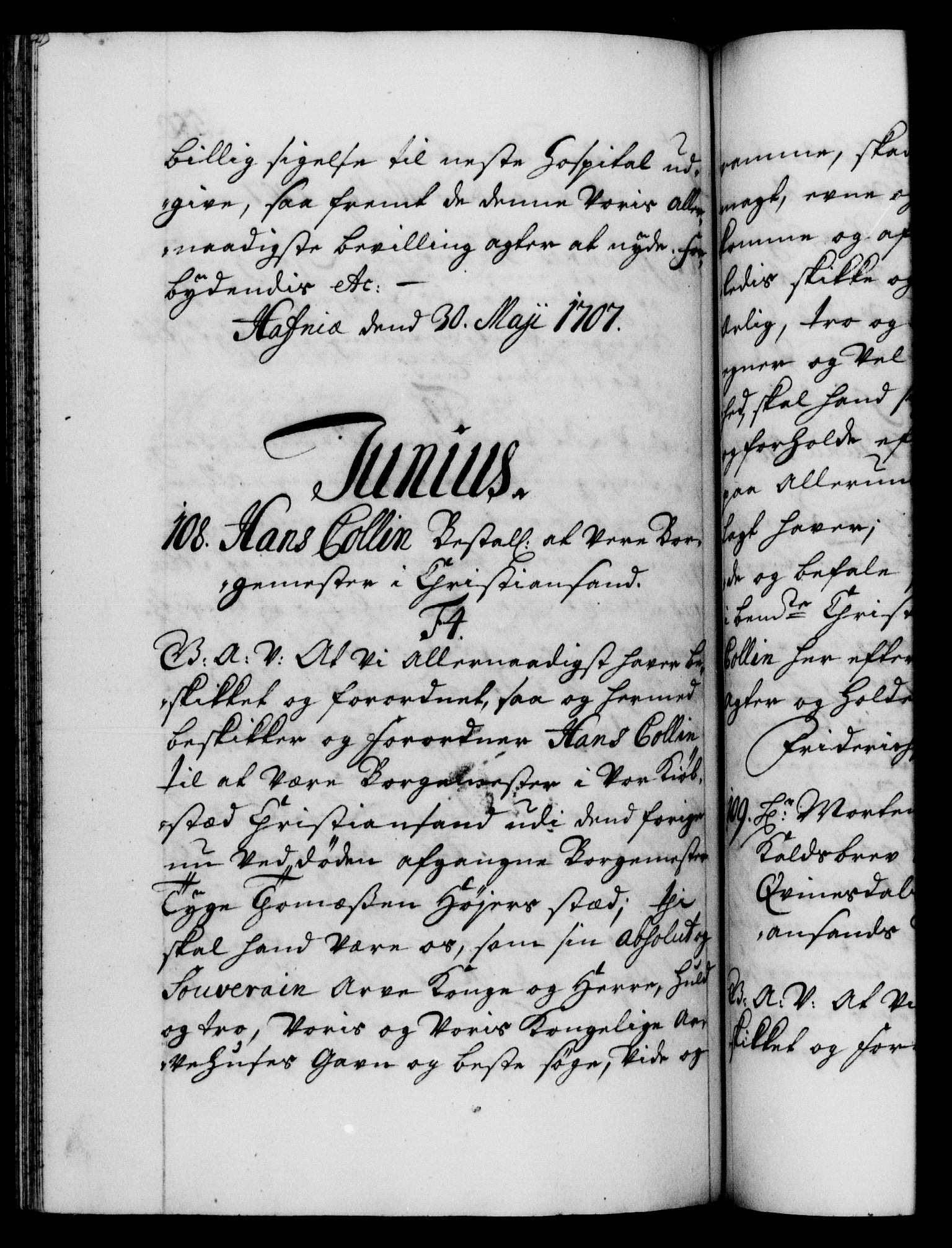 Danske Kanselli 1572-1799, AV/RA-EA-3023/F/Fc/Fca/Fcaa/L0019: Norske registre, 1704-1707, s. 550b