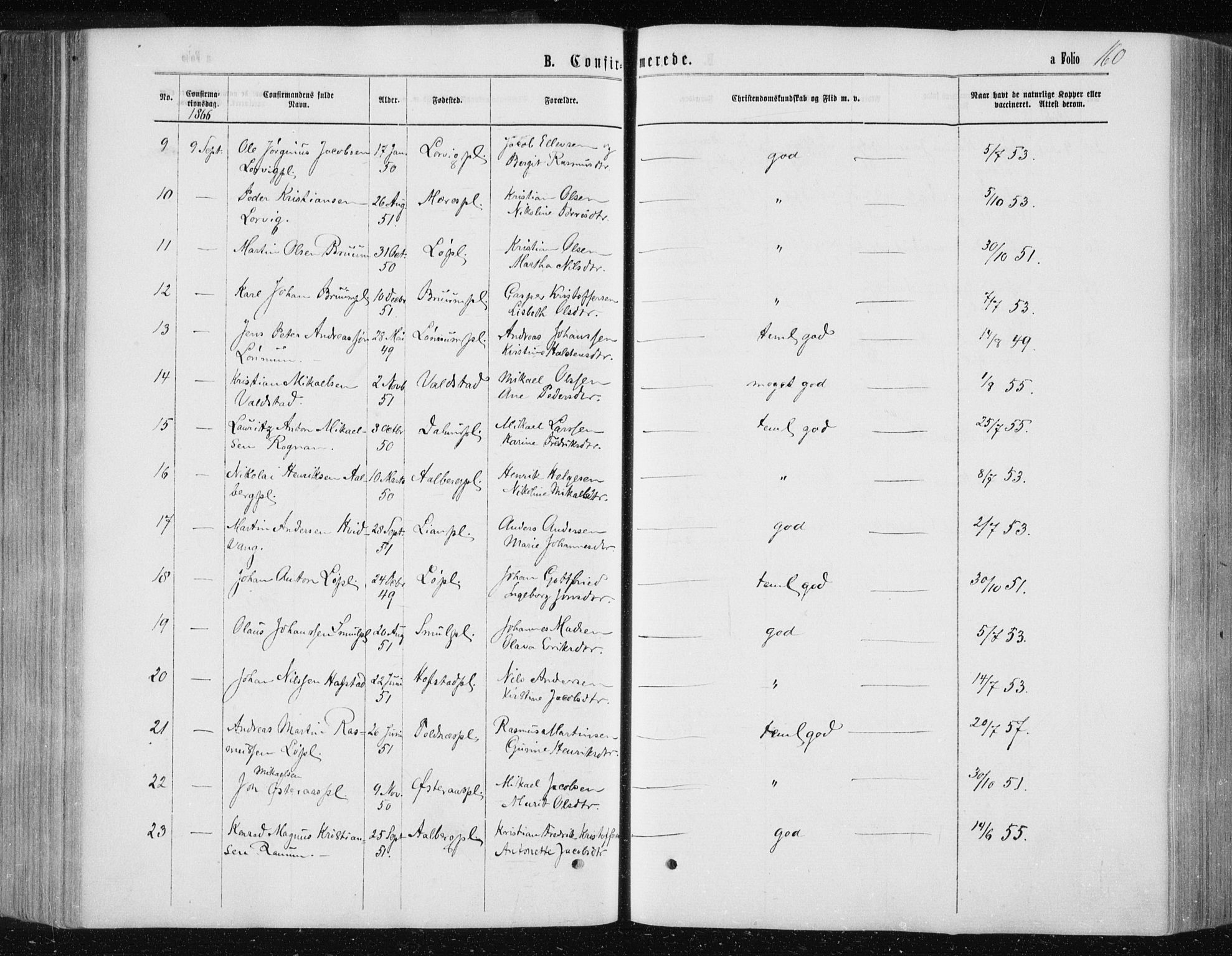 Ministerialprotokoller, klokkerbøker og fødselsregistre - Nord-Trøndelag, AV/SAT-A-1458/735/L0345: Ministerialbok nr. 735A08 /1, 1863-1872, s. 160