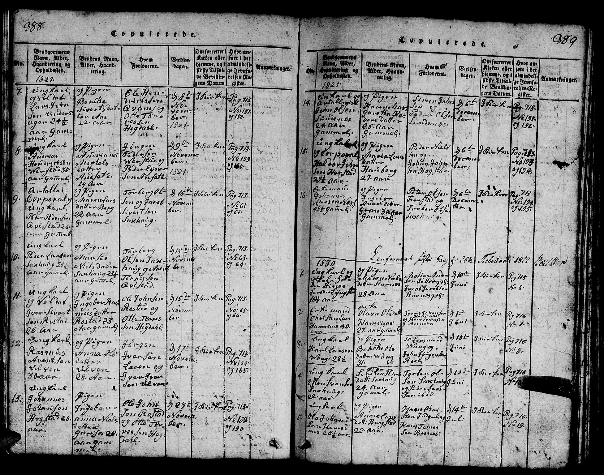 Ministerialprotokoller, klokkerbøker og fødselsregistre - Nord-Trøndelag, SAT/A-1458/730/L0298: Klokkerbok nr. 730C01, 1816-1849, s. 388-389