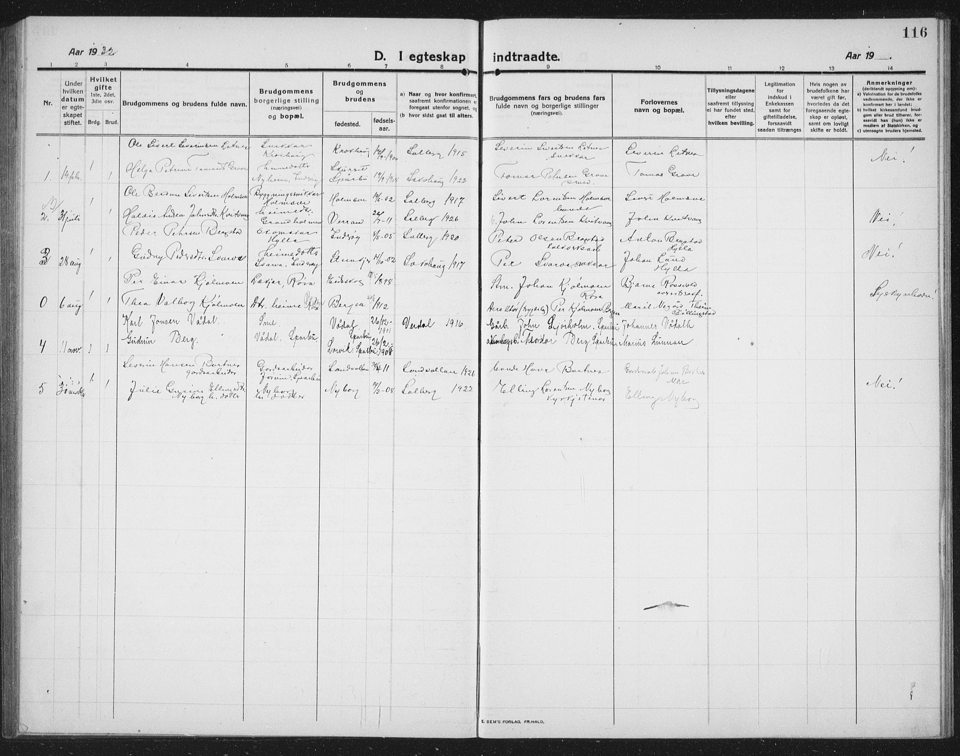 Ministerialprotokoller, klokkerbøker og fødselsregistre - Nord-Trøndelag, AV/SAT-A-1458/731/L0312: Klokkerbok nr. 731C03, 1911-1935, s. 116