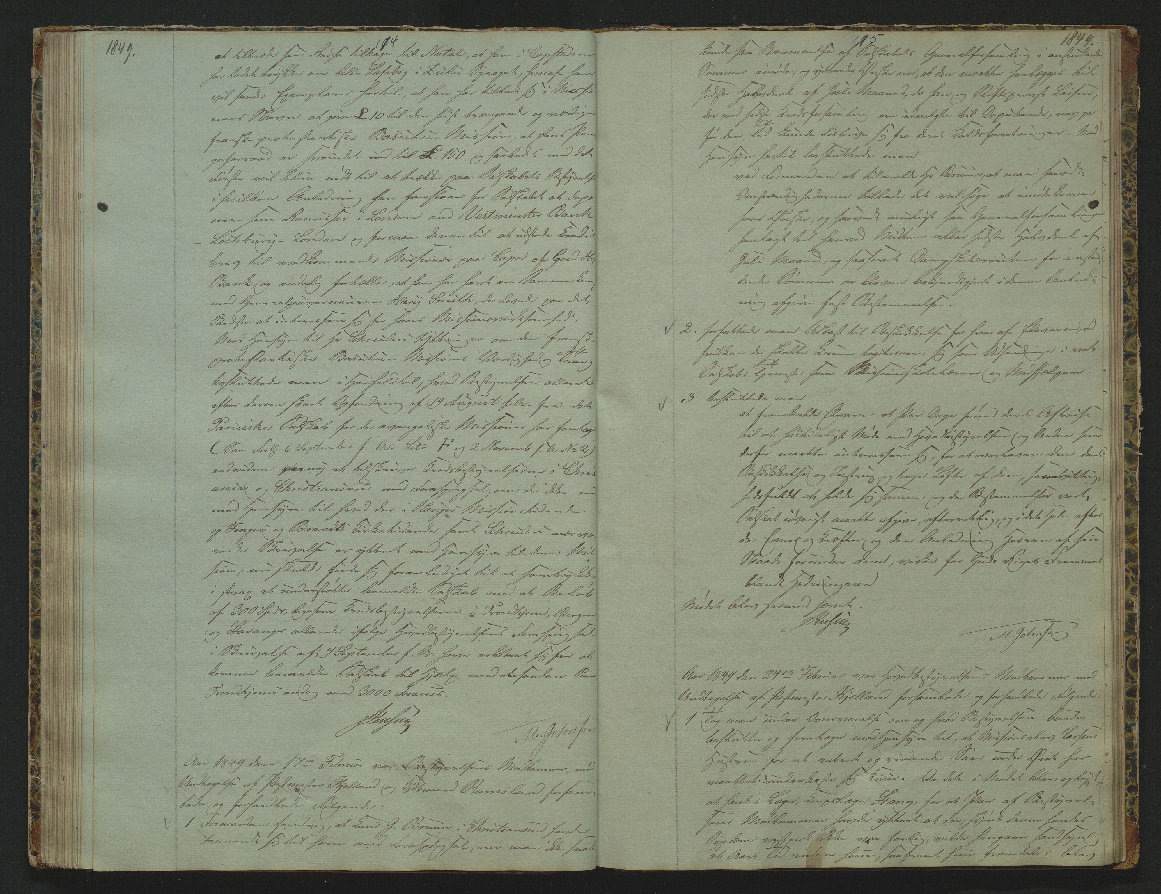 Det Norske Misjonsselskap - hovedadministrasjonen, VID/MA-A-1045/D/Da/Daa/L0006: Styreprotokoll nr. I, 12. august 1842 - 6. oktober 1853, 1842-1853, s. 114-115