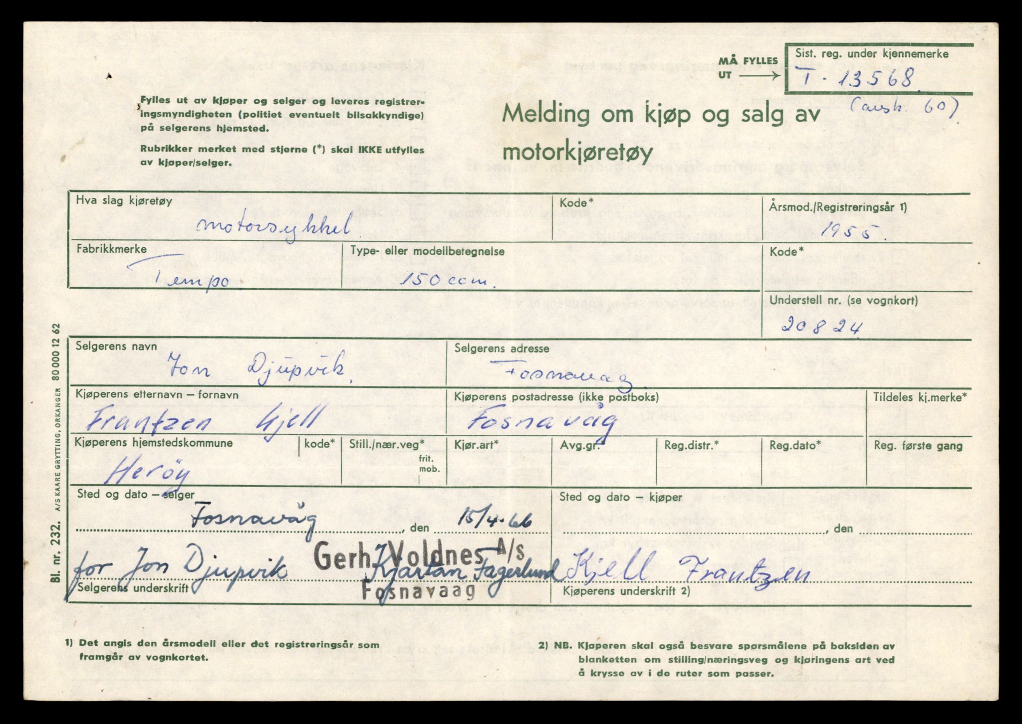 Møre og Romsdal vegkontor - Ålesund trafikkstasjon, AV/SAT-A-4099/F/Fe/L0040: Registreringskort for kjøretøy T 13531 - T 13709, 1927-1998, s. 793