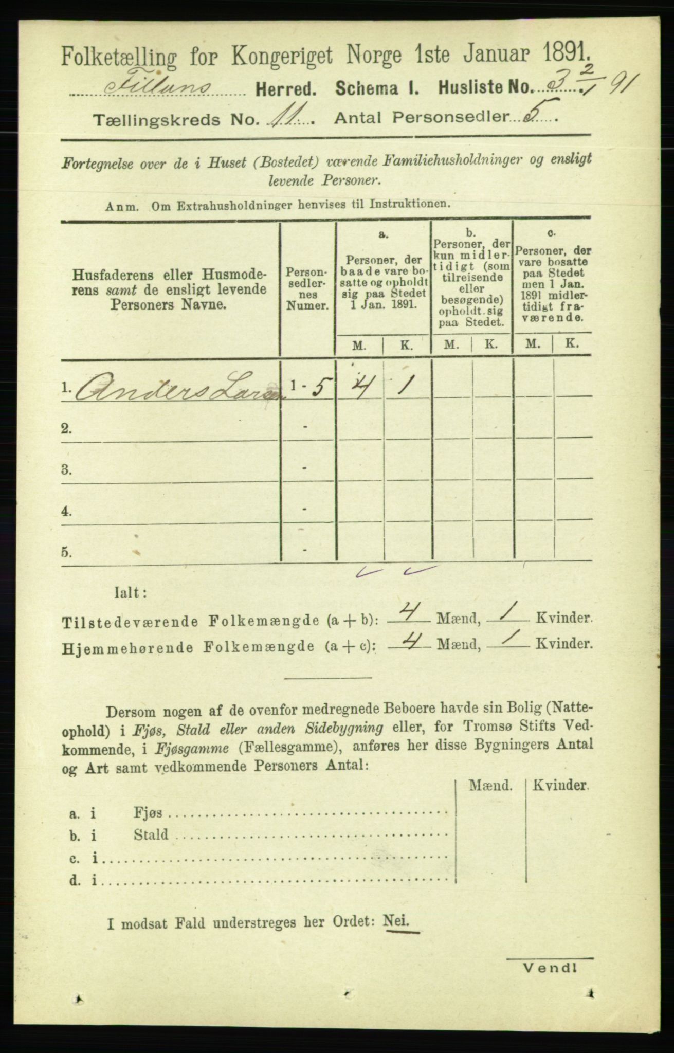 RA, Folketelling 1891 for 1616 Fillan herred, 1891, s. 2958