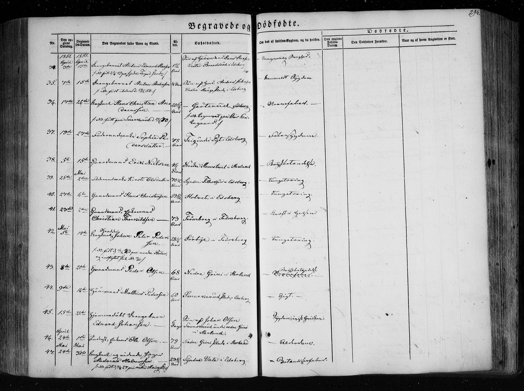 Eidsberg prestekontor Kirkebøker, AV/SAO-A-10905/F/Fa/L0009: Ministerialbok nr. I 9, 1849-1856, s. 294