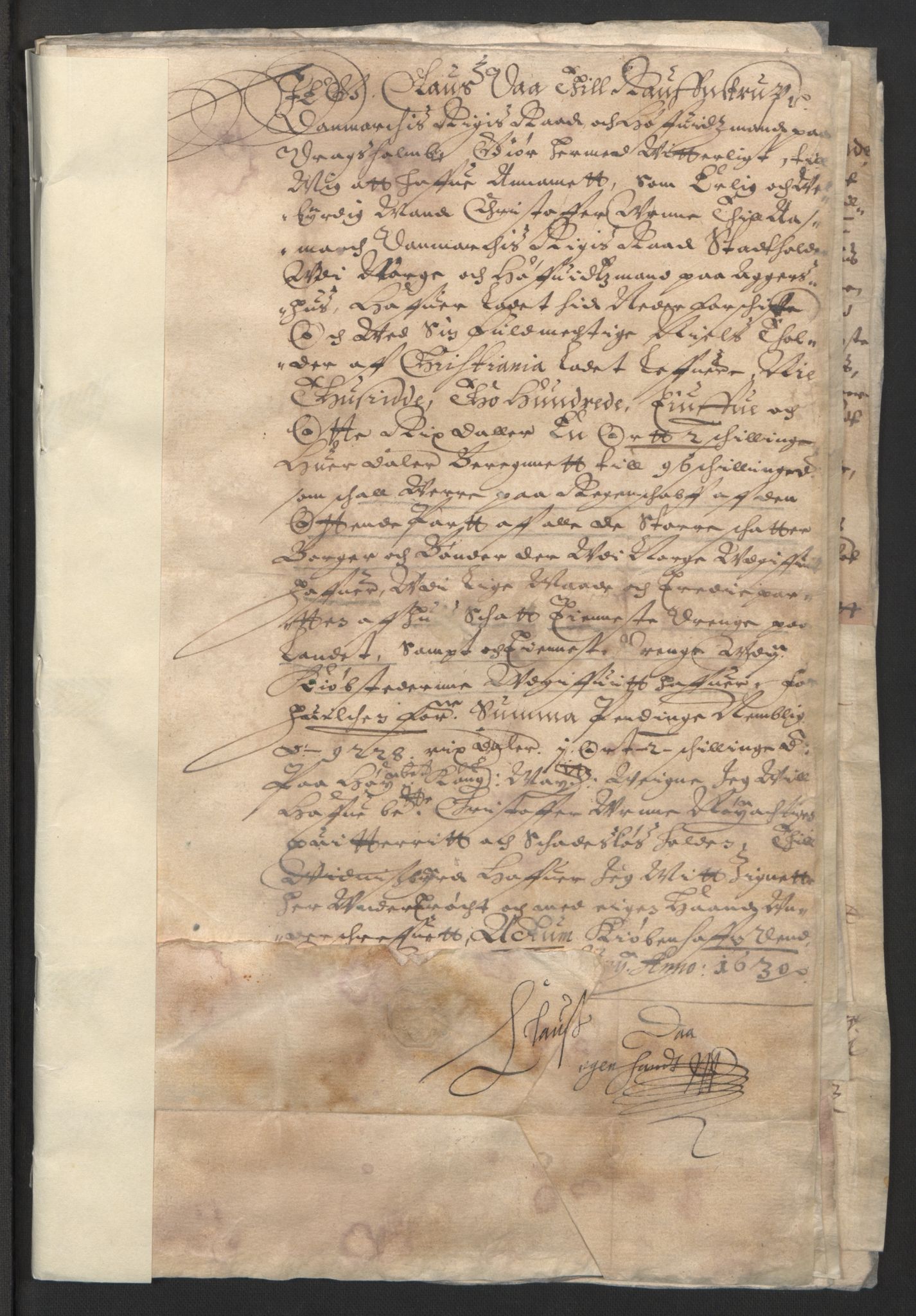 Rentekammeret inntil 1814, Reviderte regnskaper, Lensregnskaper, AV/RA-EA-5023/R/Rb/Rba/L0097: Akershus len, 1629-1630