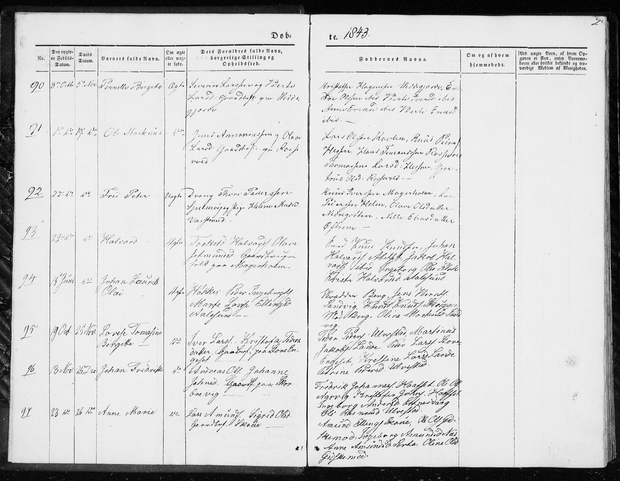 Ministerialprotokoller, klokkerbøker og fødselsregistre - Møre og Romsdal, AV/SAT-A-1454/528/L0415: Residerende kapellans bok nr. 528B03, 1843-1852, s. 2