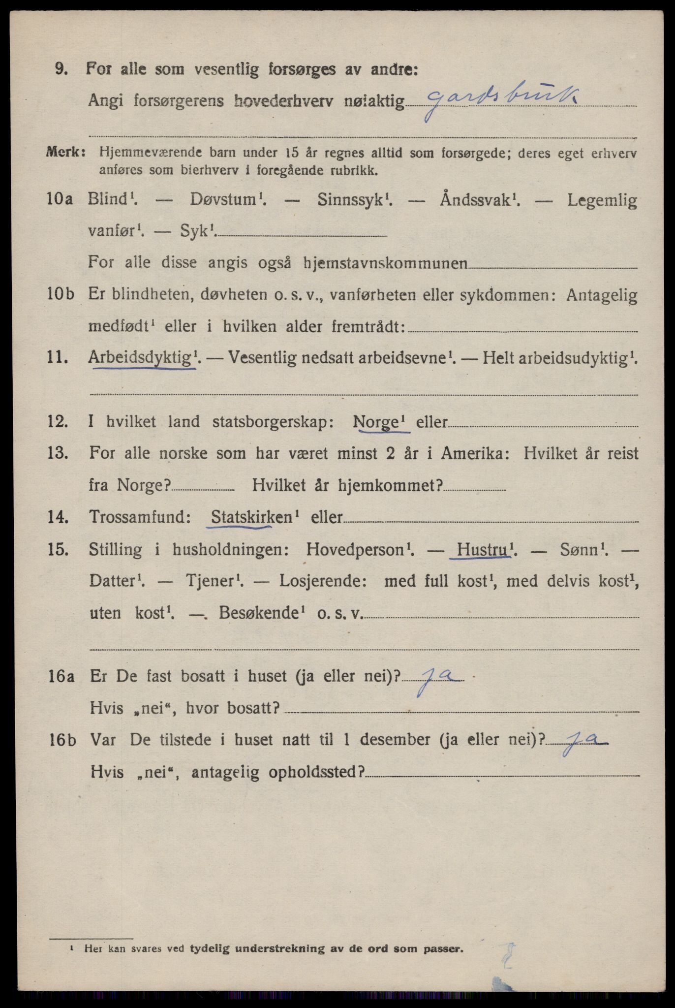 SAST, Folketelling 1920 for 1134 Suldal herred, 1920, s. 3469