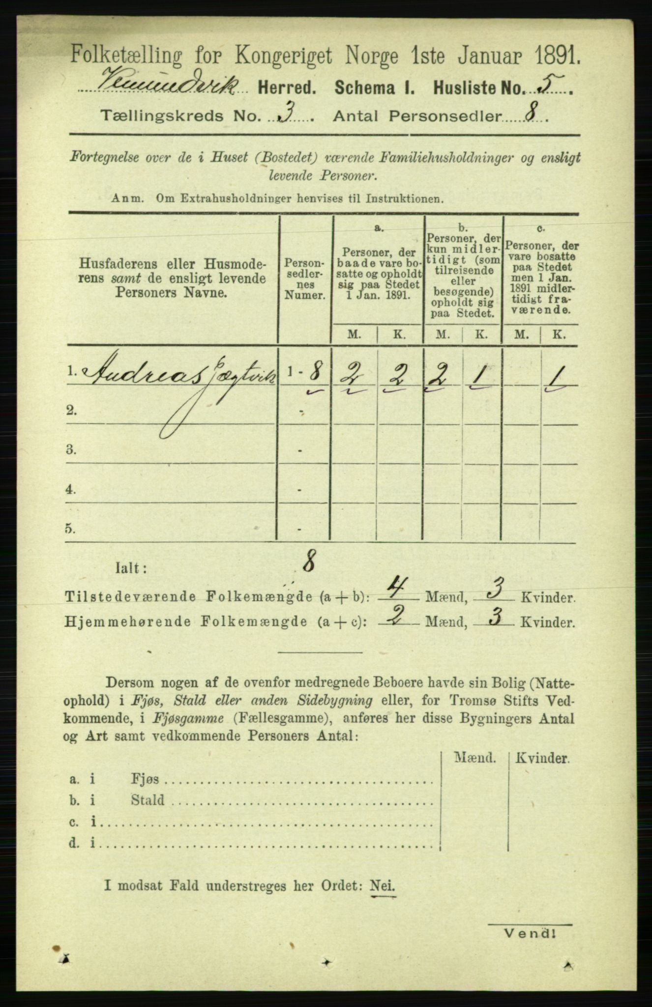 RA, Folketelling 1891 for 1745 Vemundvik herred, 1891, s. 917