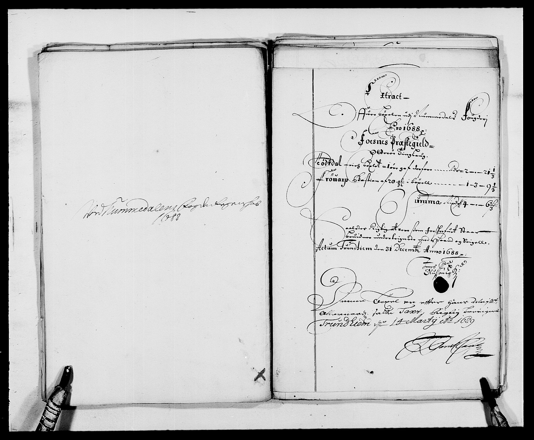 Rentekammeret inntil 1814, Reviderte regnskaper, Fogderegnskap, AV/RA-EA-4092/R64/L4422: Fogderegnskap Namdal, 1687-1689, s. 157