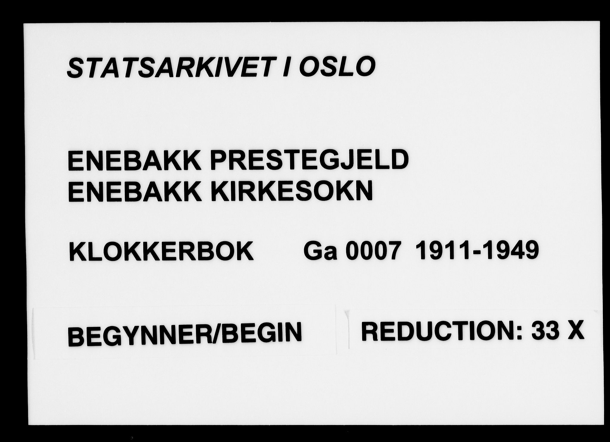 Enebakk prestekontor Kirkebøker, SAO/A-10171c/G/Ga/L0007: Klokkerbok nr. I 7, 1911-1949