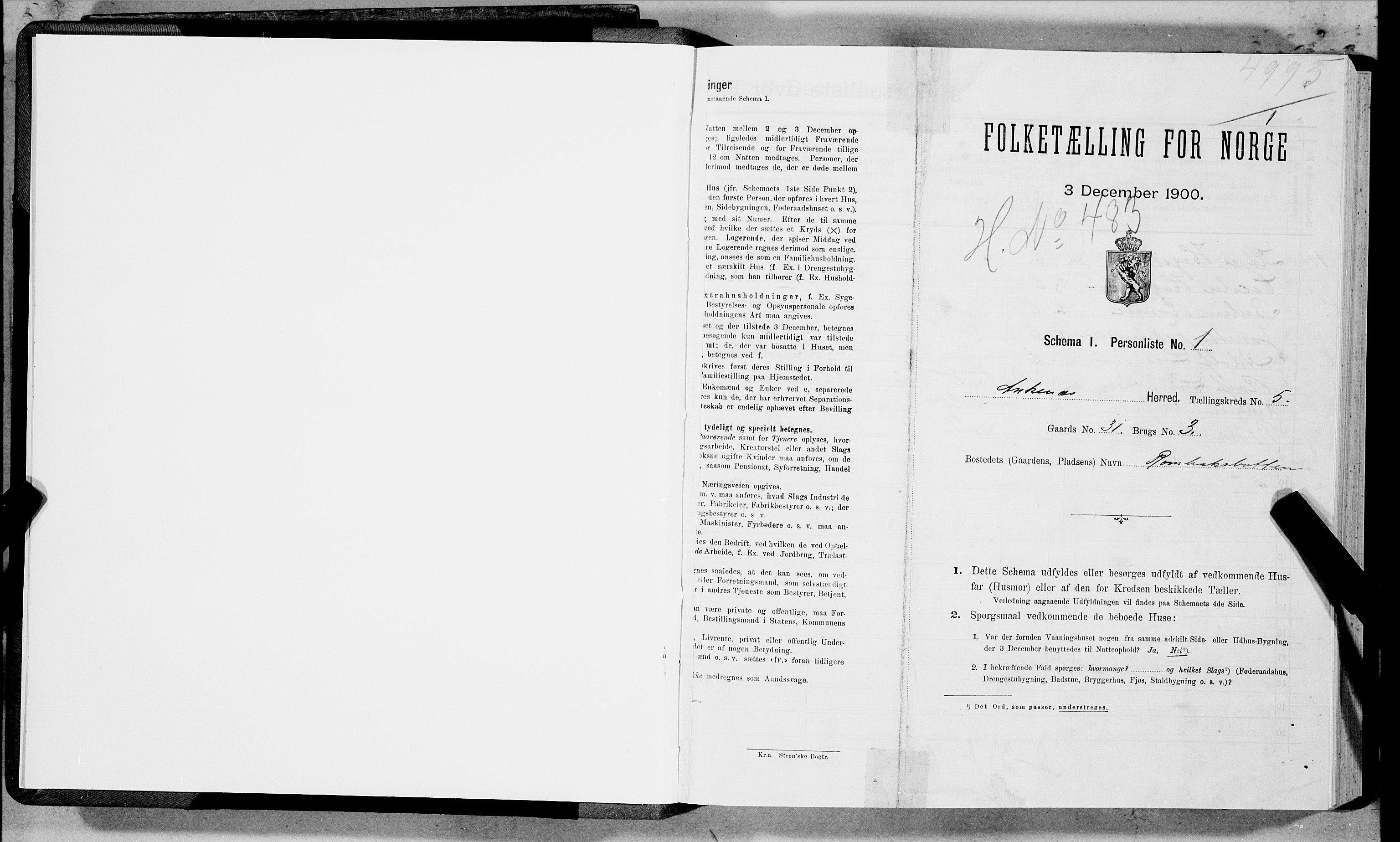 SAT, Folketelling 1900 for 1855 Ankenes herred, 1900, s. 325