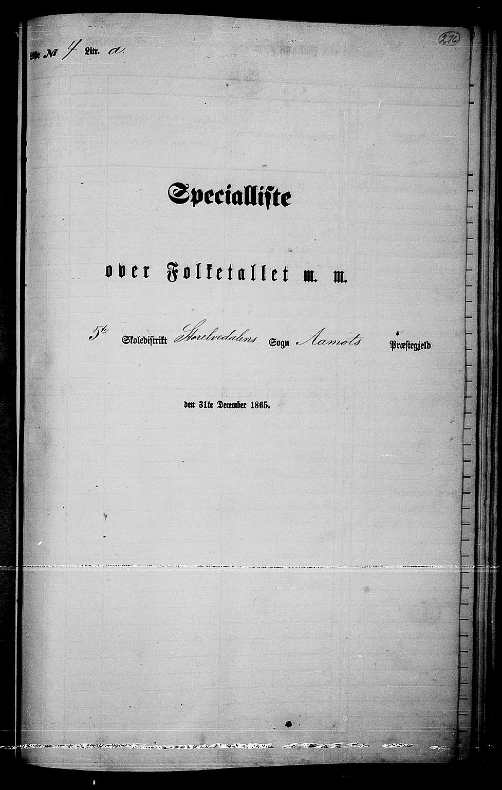 RA, Folketelling 1865 for 0429P Åmot prestegjeld, 1865, s. 186