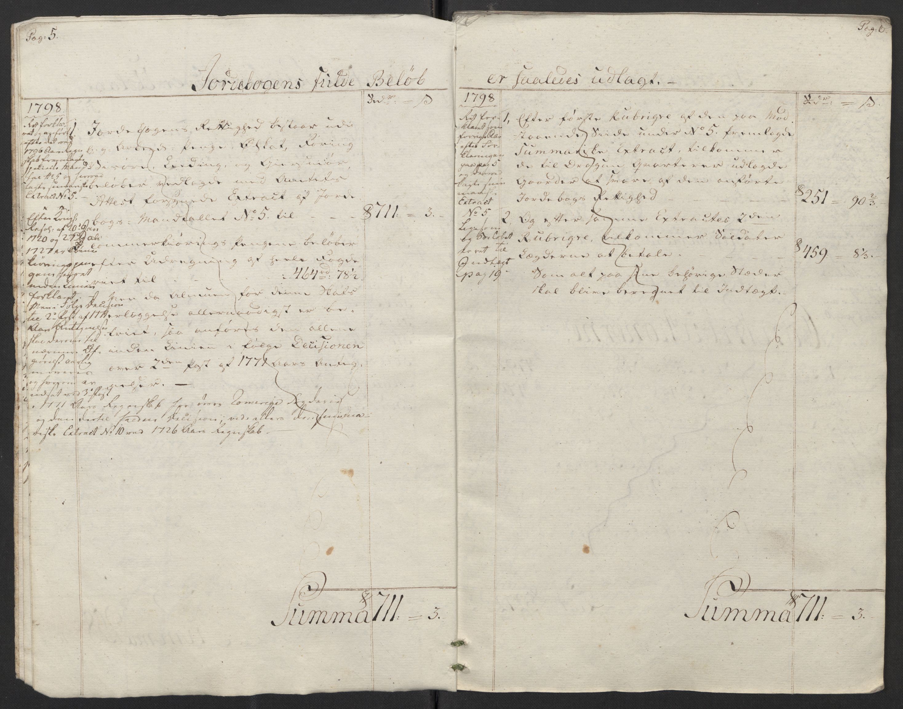 Rentekammeret inntil 1814, Reviderte regnskaper, Fogderegnskap, AV/RA-EA-4092/R11/L0674: Fogderegnskap Nedre Romerike, 1798, s. 6