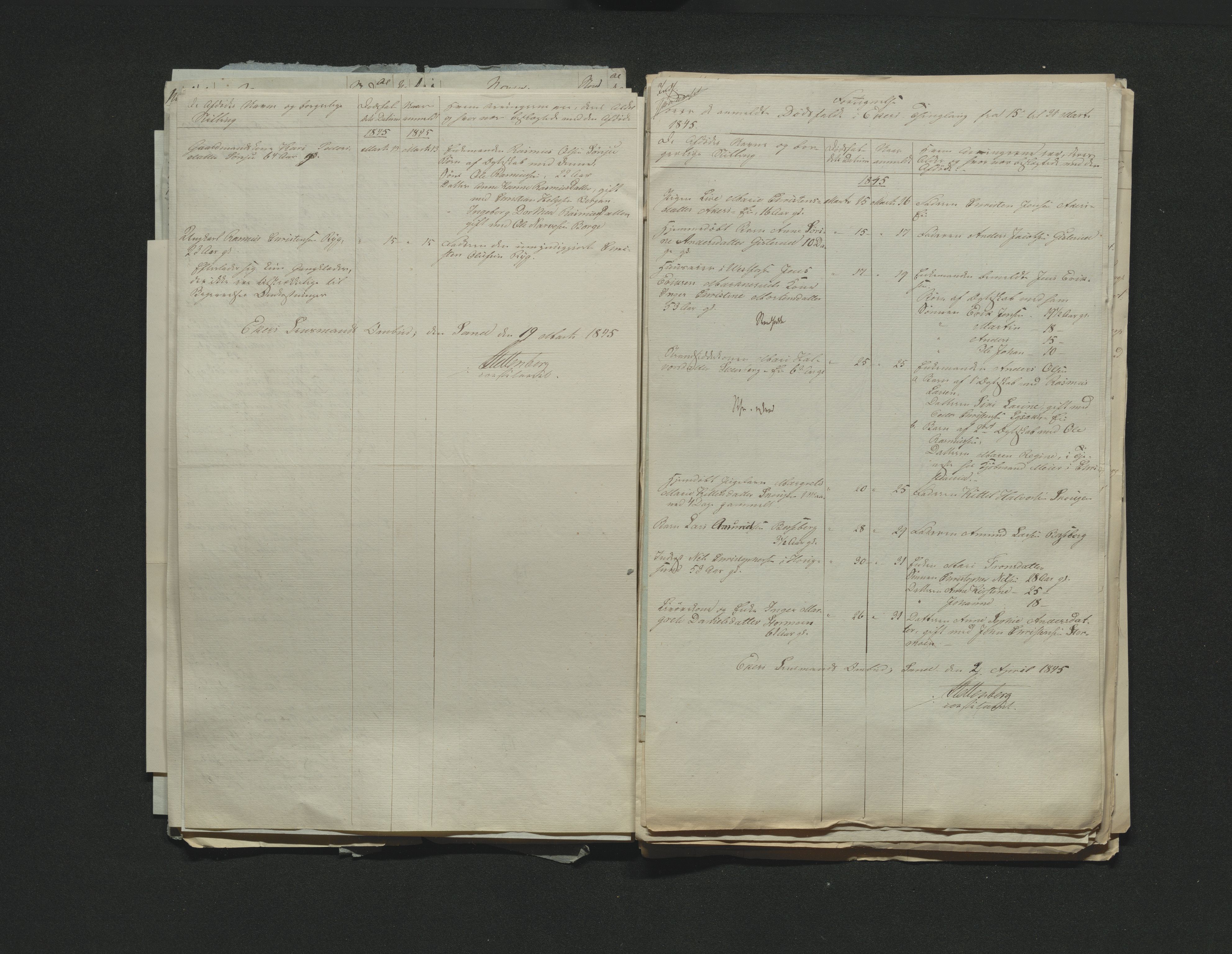 Eiker, Modum og Sigdal sorenskriveri, AV/SAKO-A-123/H/Ha/Hab/L0006: Dødsfallsmeldinger, 1841-1845