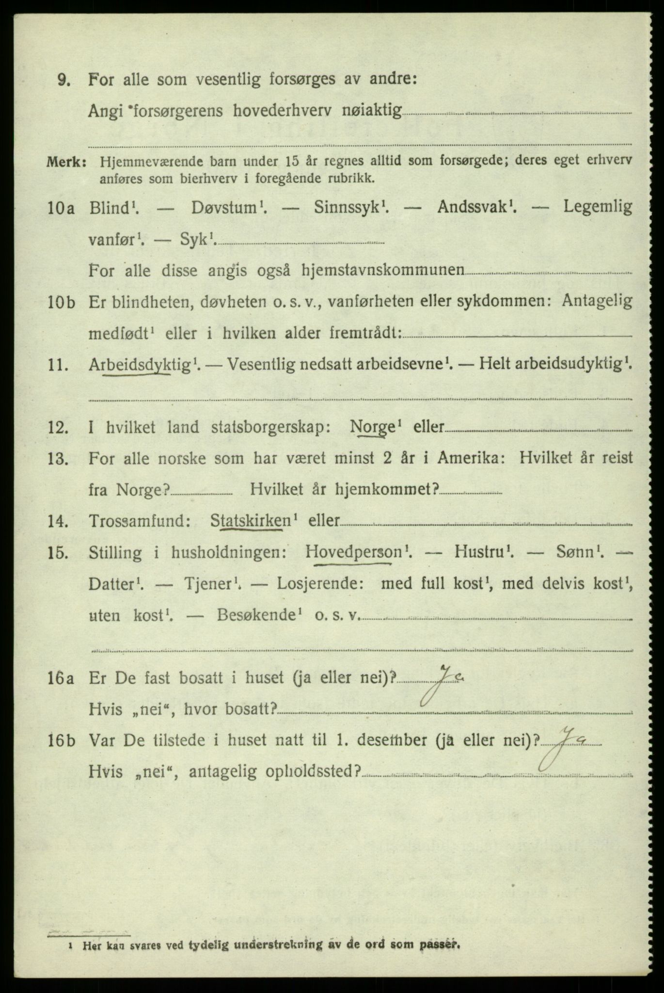 SAB, Folketelling 1920 for 1245 Sund herred, 1920, s. 1198