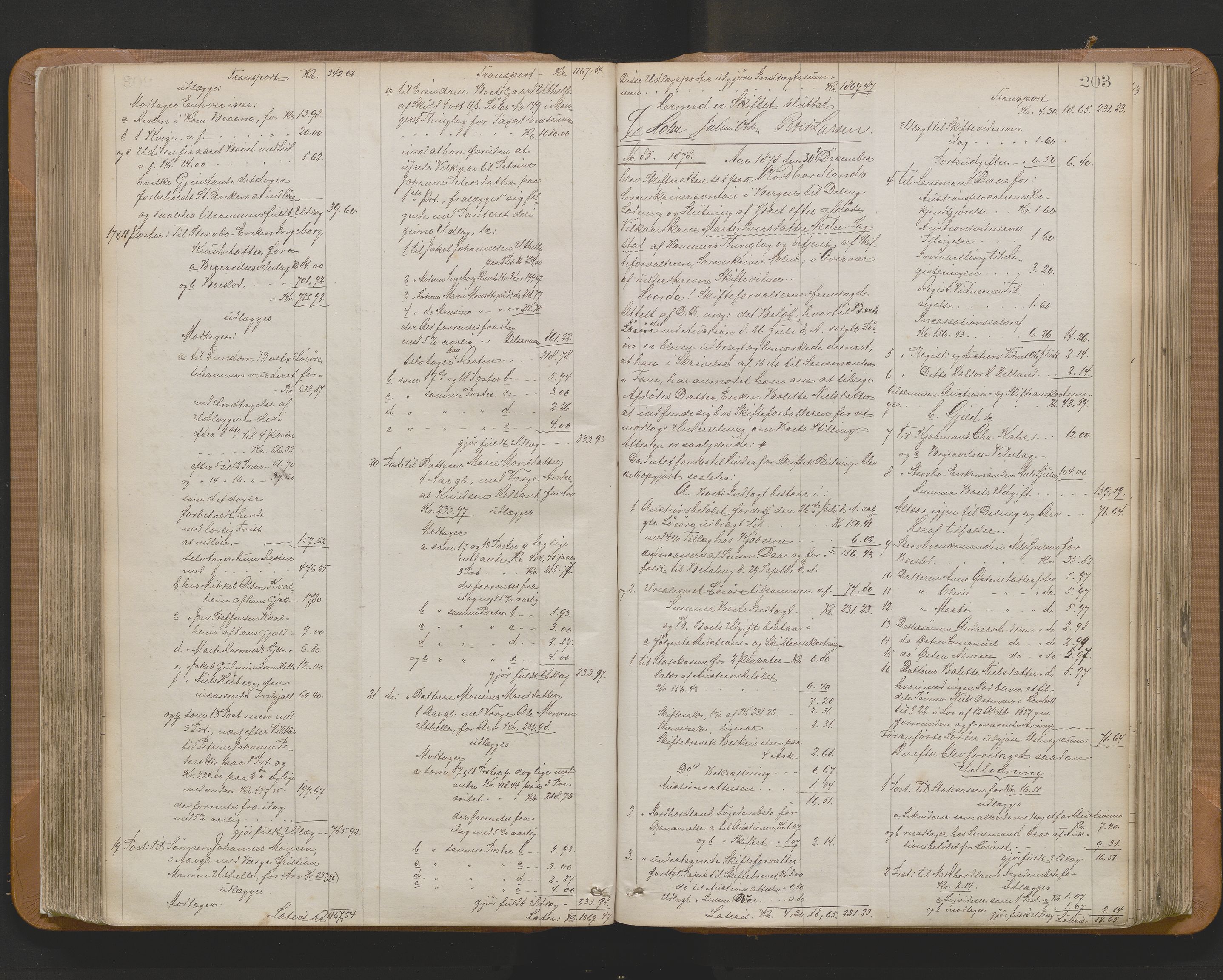 Nordhordland sorenskrivar, AV/SAB-A-2901/1/H/Hd/Hda/L0009: Skifteutlodningsprotokollar, 1876-1881, s. 203