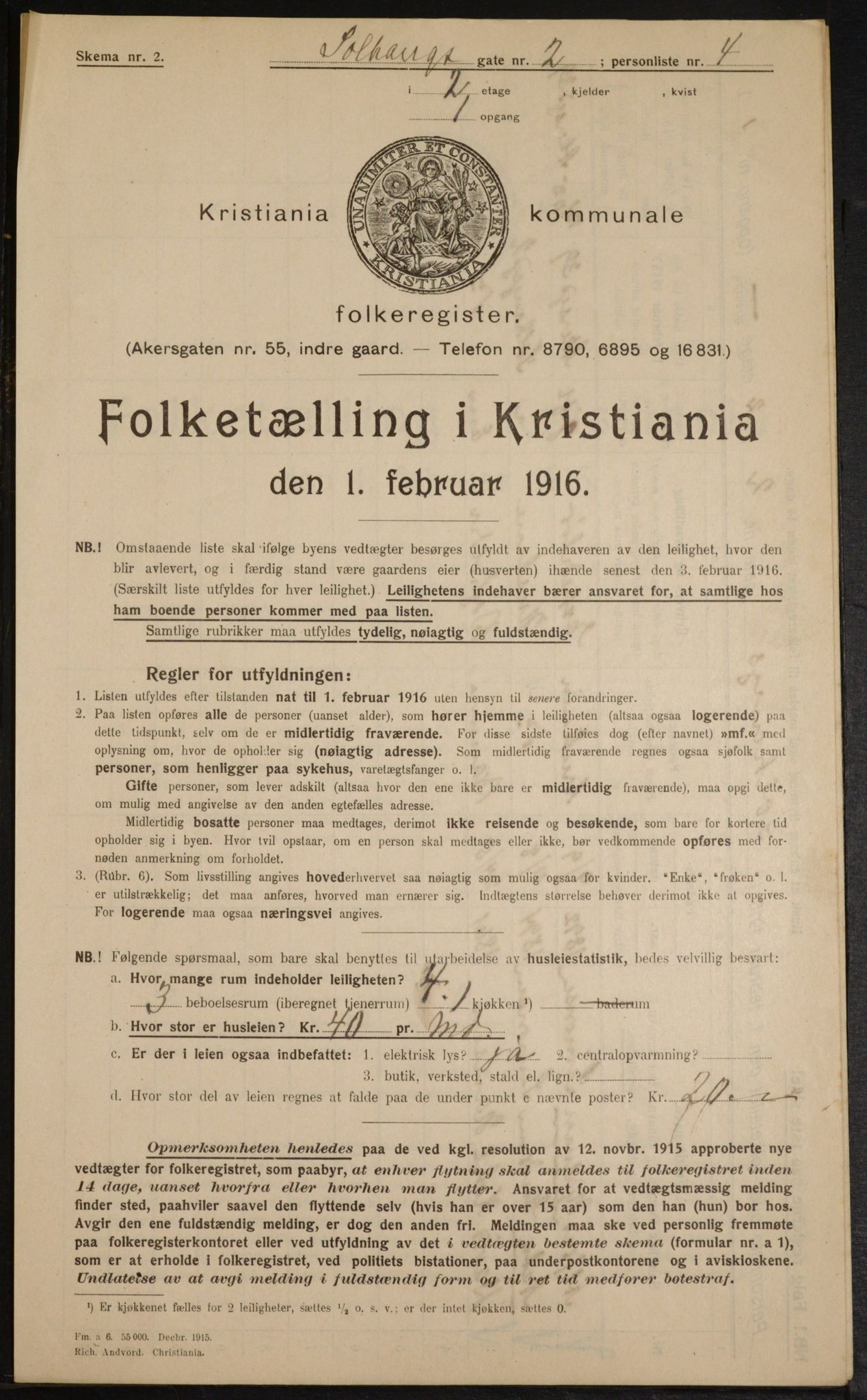 OBA, Kommunal folketelling 1.2.1916 for Kristiania, 1916, s. 101885