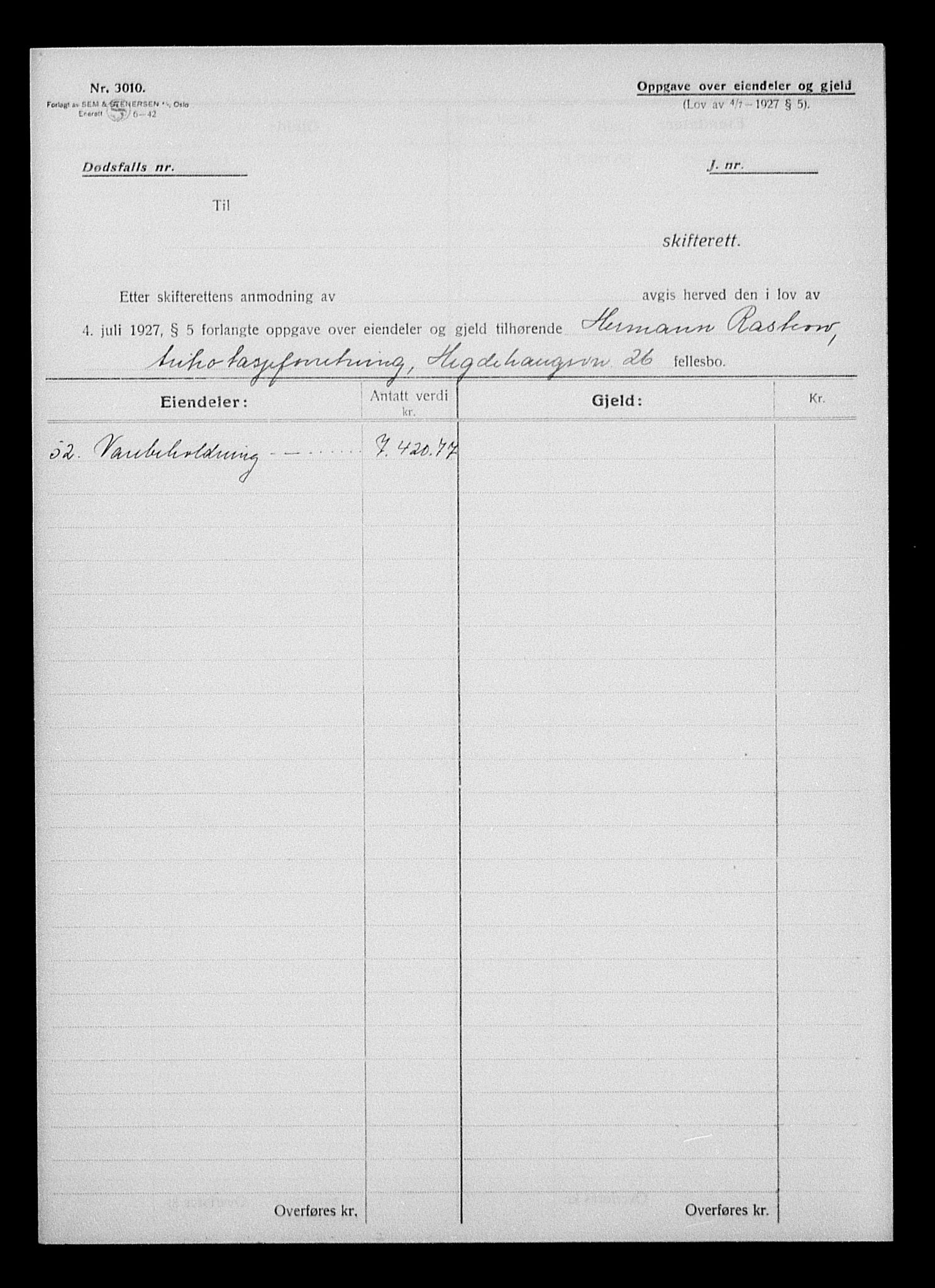 Justisdepartementet, Tilbakeføringskontoret for inndratte formuer, RA/S-1564/H/Hc/Hcc/L0972: --, 1945-1947, s. 118