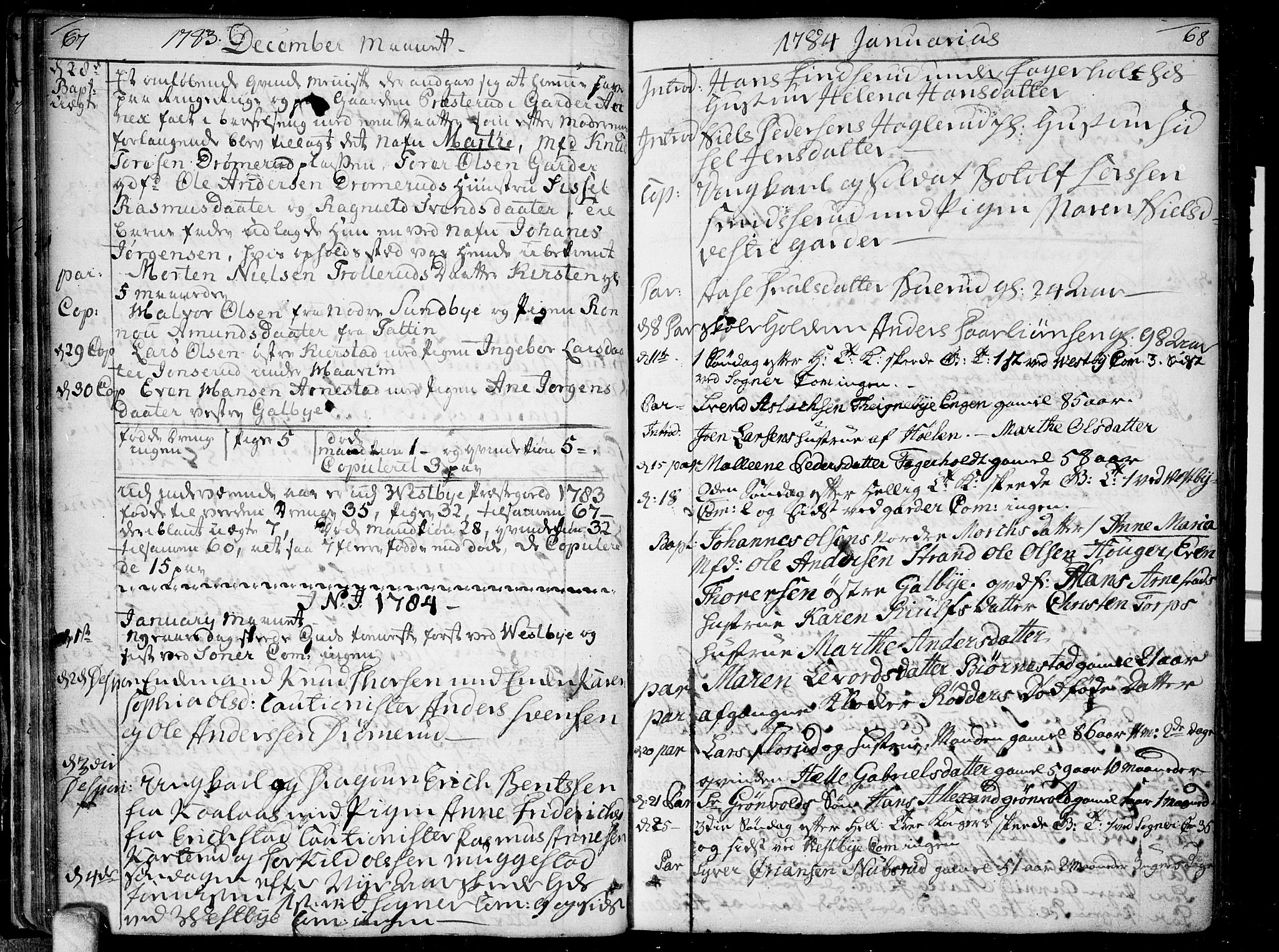 Vestby prestekontor Kirkebøker, SAO/A-10893/F/Fa/L0003: Ministerialbok nr. I 3, 1779-1796, s. 67-68