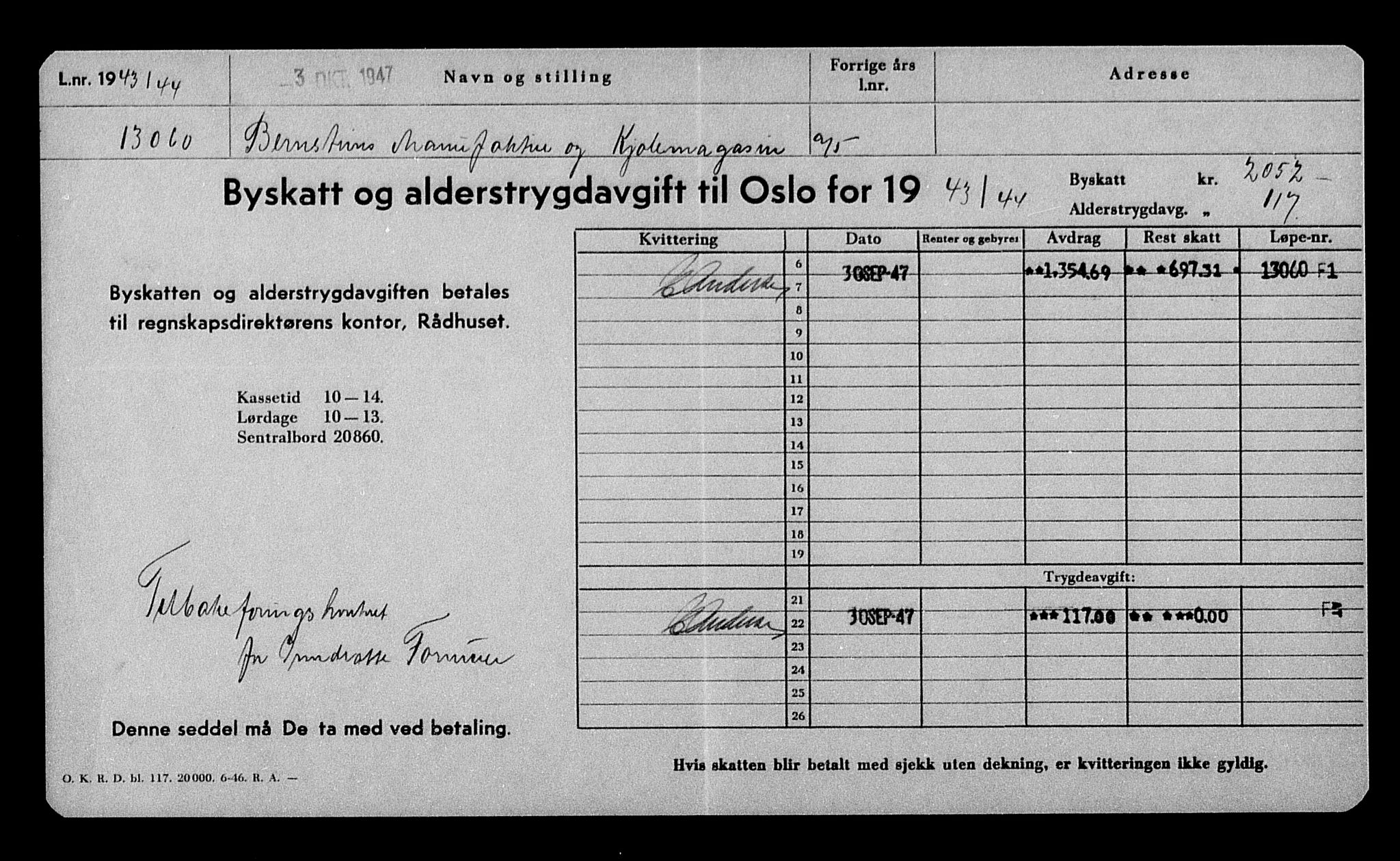 Justisdepartementet, Tilbakeføringskontoret for inndratte formuer, AV/RA-S-1564/H/Hc/Hcc/L0924: --, 1945-1947, s. 22