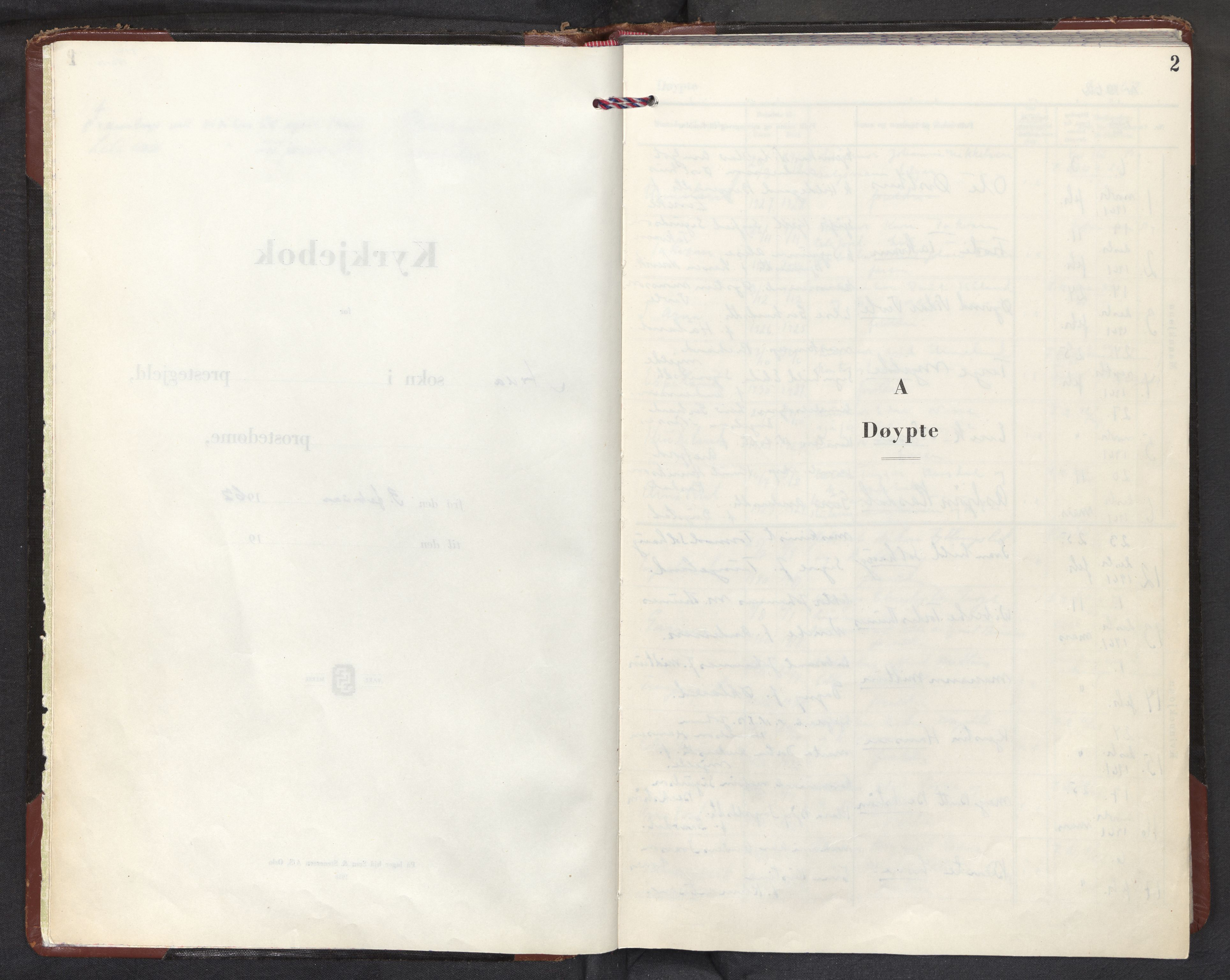 Arna sokneprestembete, AV/SAB-A-74001/H/Ha/Haa/Haab/L0001: Ministerialbok nr. B 1, 1962-1971, s. 2
