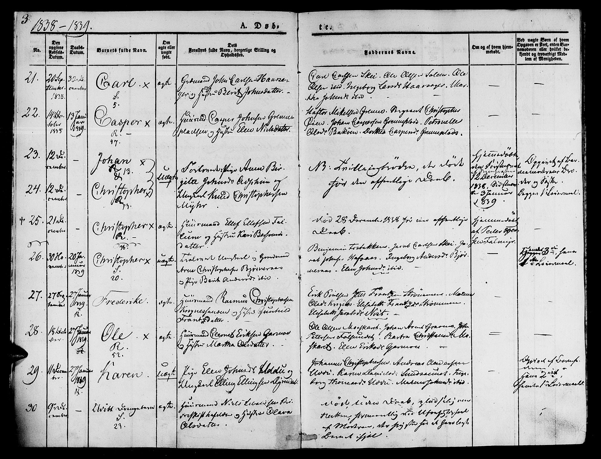 Ministerialprotokoller, klokkerbøker og fødselsregistre - Sør-Trøndelag, SAT/A-1456/646/L0610: Ministerialbok nr. 646A08, 1837-1847, s. 3