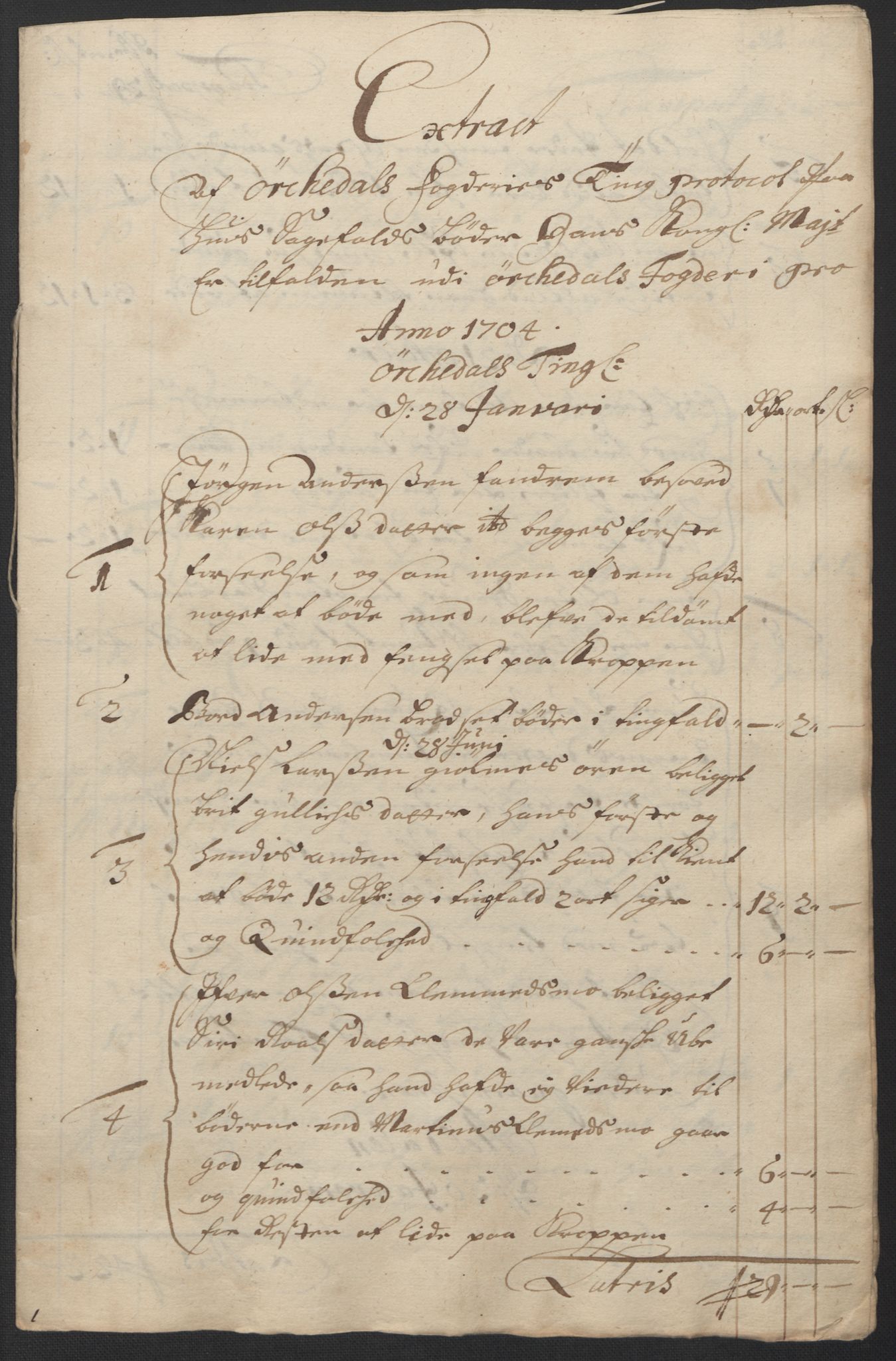 Rentekammeret inntil 1814, Reviderte regnskaper, Fogderegnskap, RA/EA-4092/R60/L3954: Fogderegnskap Orkdal og Gauldal, 1704, s. 183