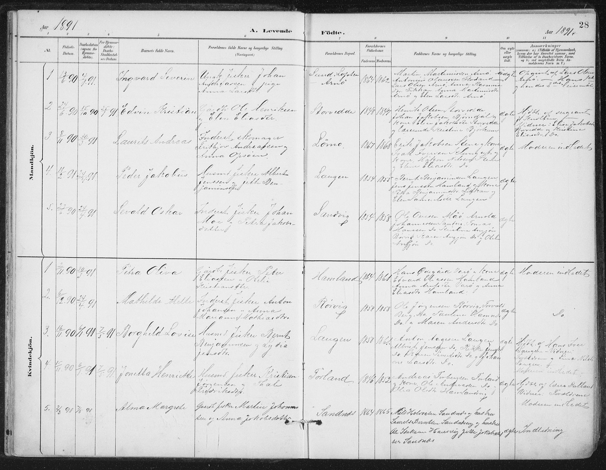 Ministerialprotokoller, klokkerbøker og fødselsregistre - Nord-Trøndelag, AV/SAT-A-1458/784/L0673: Ministerialbok nr. 784A08, 1888-1899, s. 28