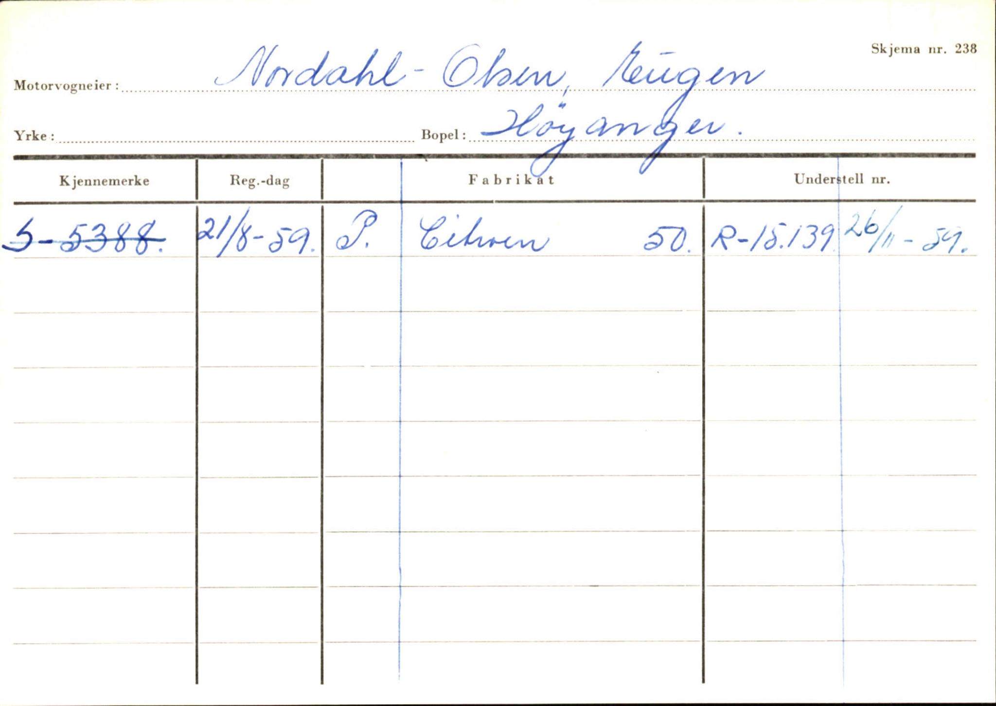 Statens vegvesen, Sogn og Fjordane vegkontor, AV/SAB-A-5301/4/F/L0130: Eigarregister Eid T-Å. Høyanger A-O, 1945-1975, s. 2459