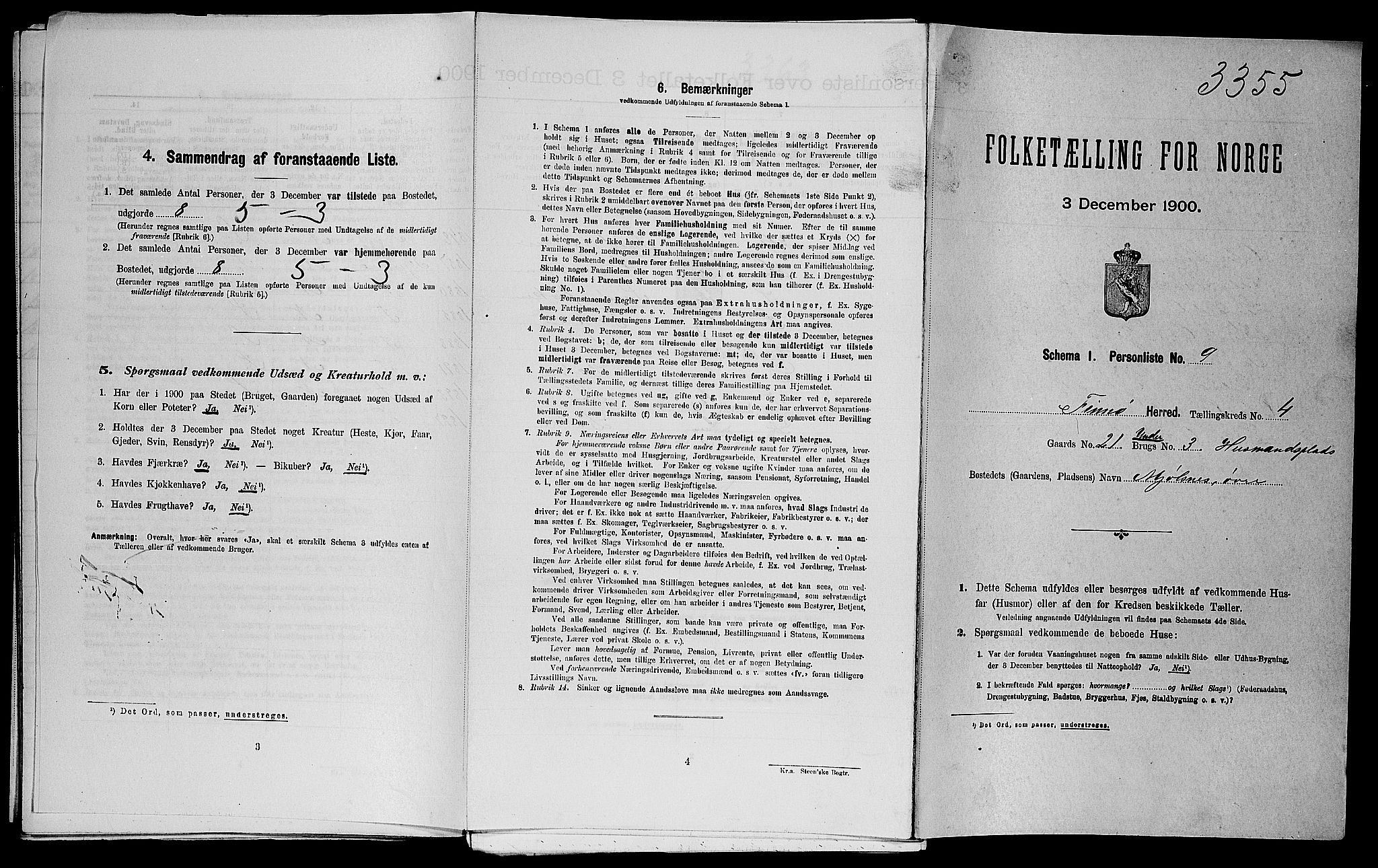 SAST, Folketelling 1900 for 1141 Finnøy herred, 1900, s. 296