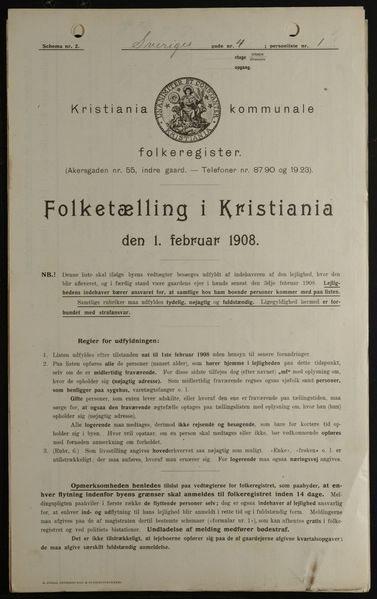 OBA, Kommunal folketelling 1.2.1908 for Kristiania kjøpstad, 1908, s. 95136